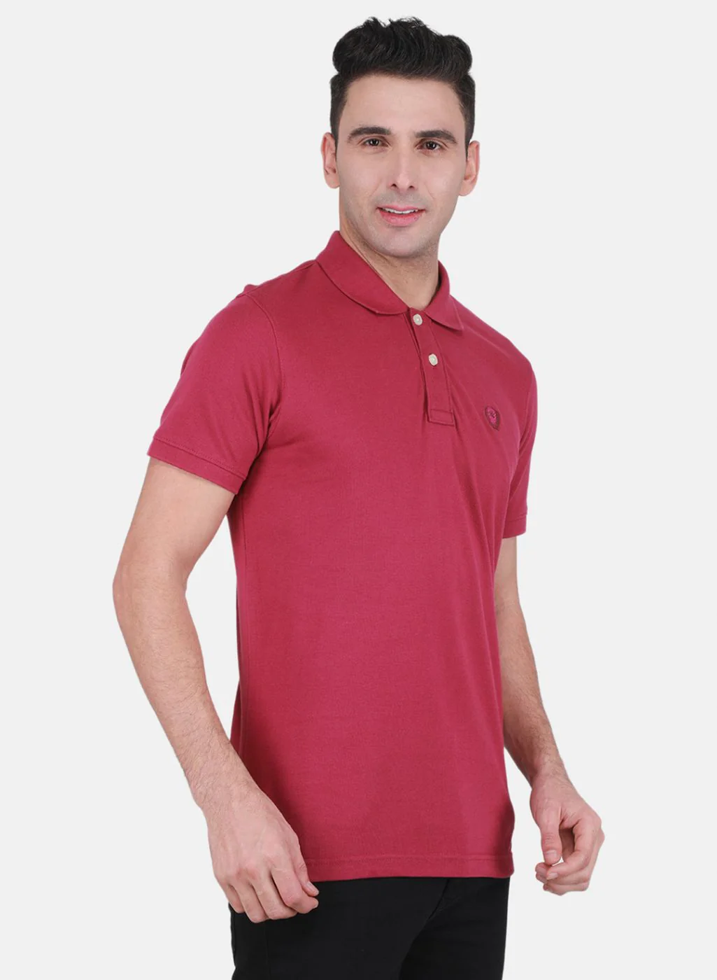 Men Pink Solid T-Shirt - Image 2