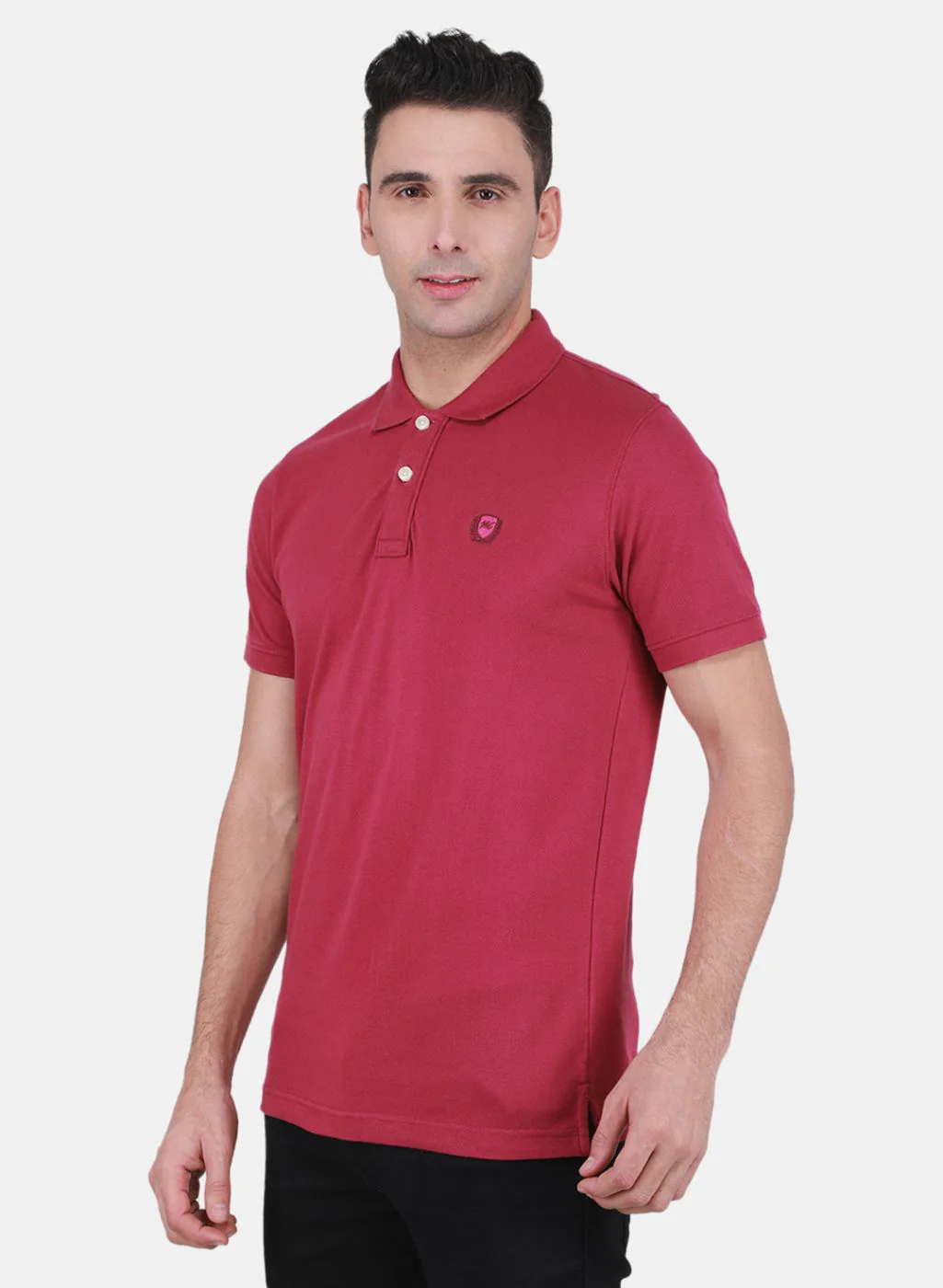 Men Pink Solid T-Shirt - Image 6