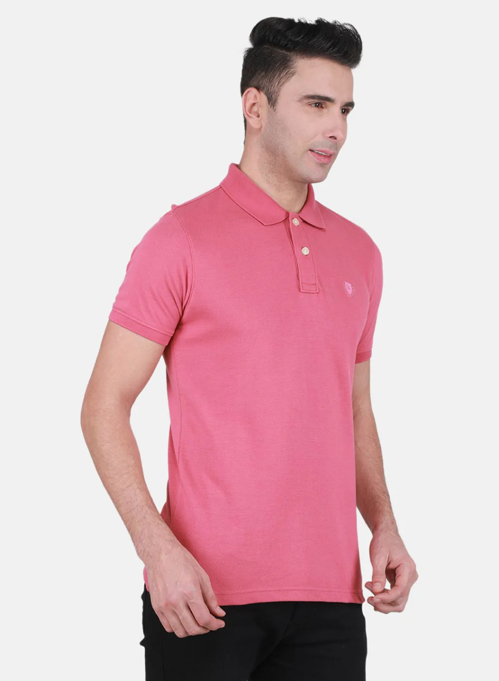 Men Pink Solid T-Shirt - Image 6
