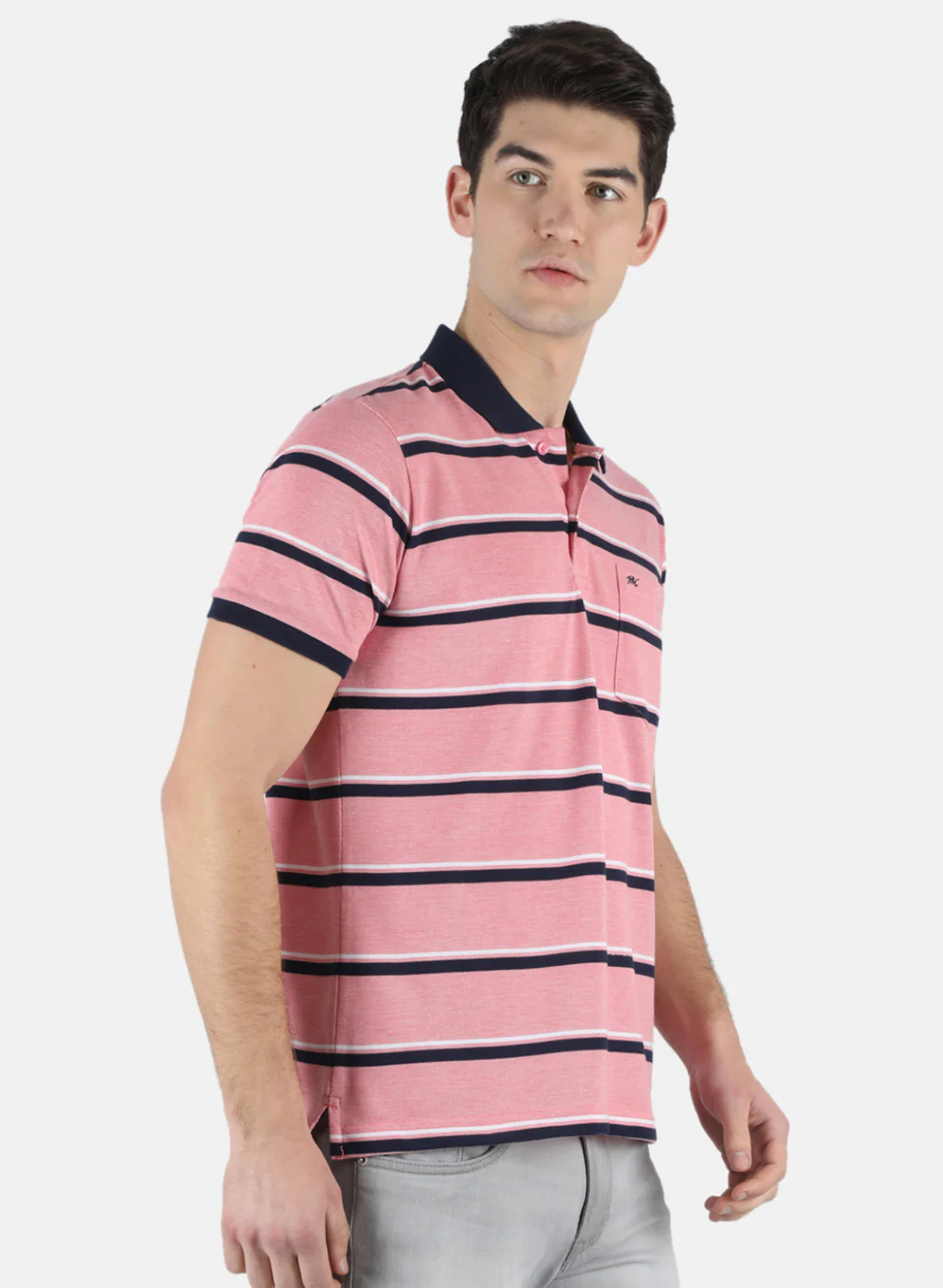 Men Pink Stripe T-Shirt - Image 6