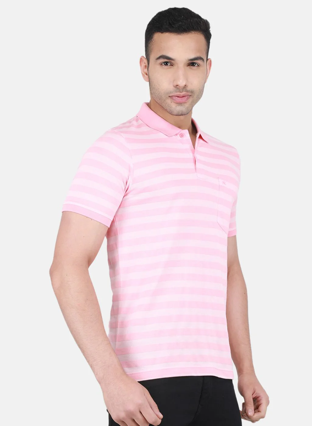 Men Pink Stripe T-Shirt - Image 6