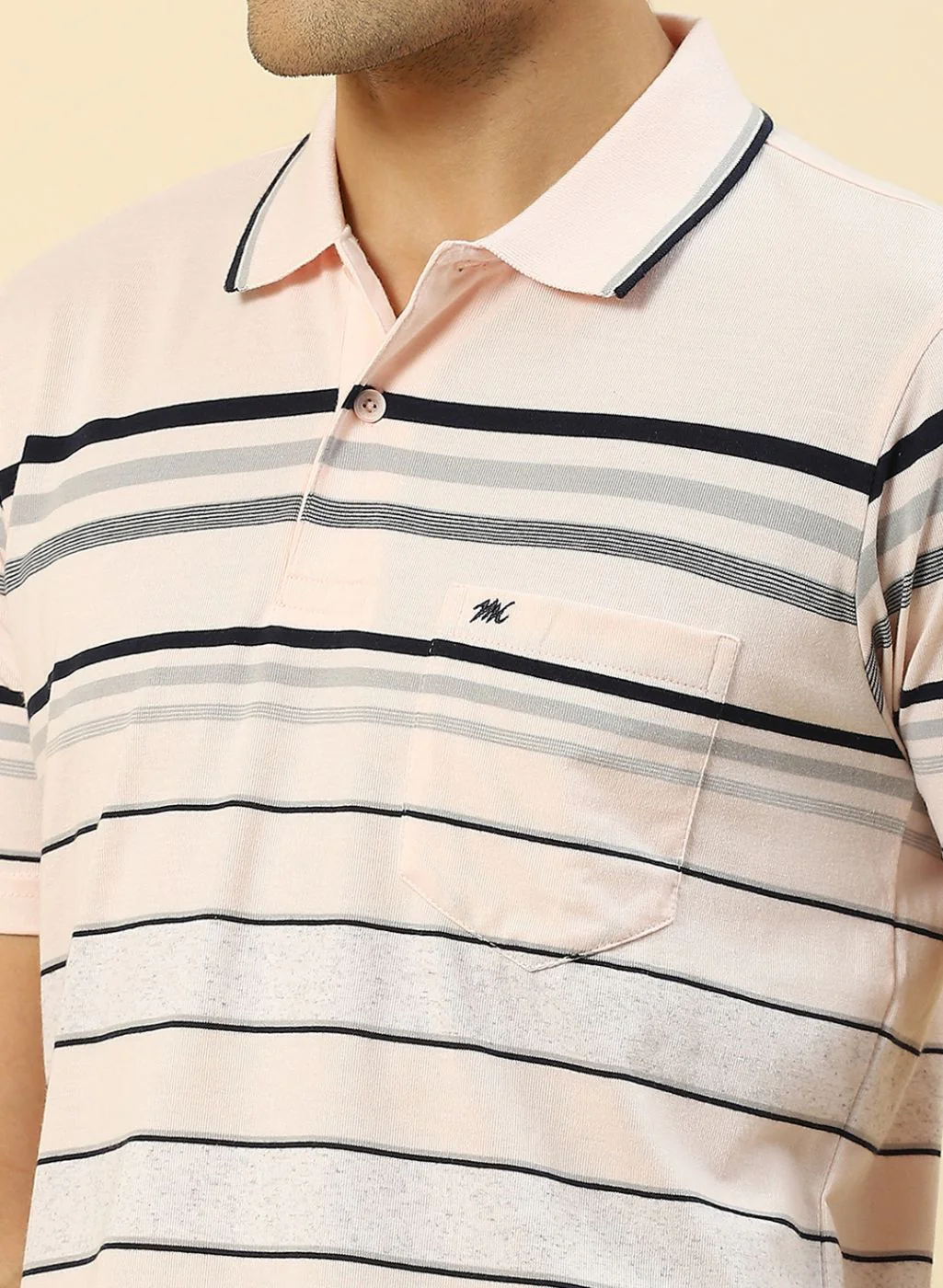 Men Pink Stripe T-Shirt - Image 6