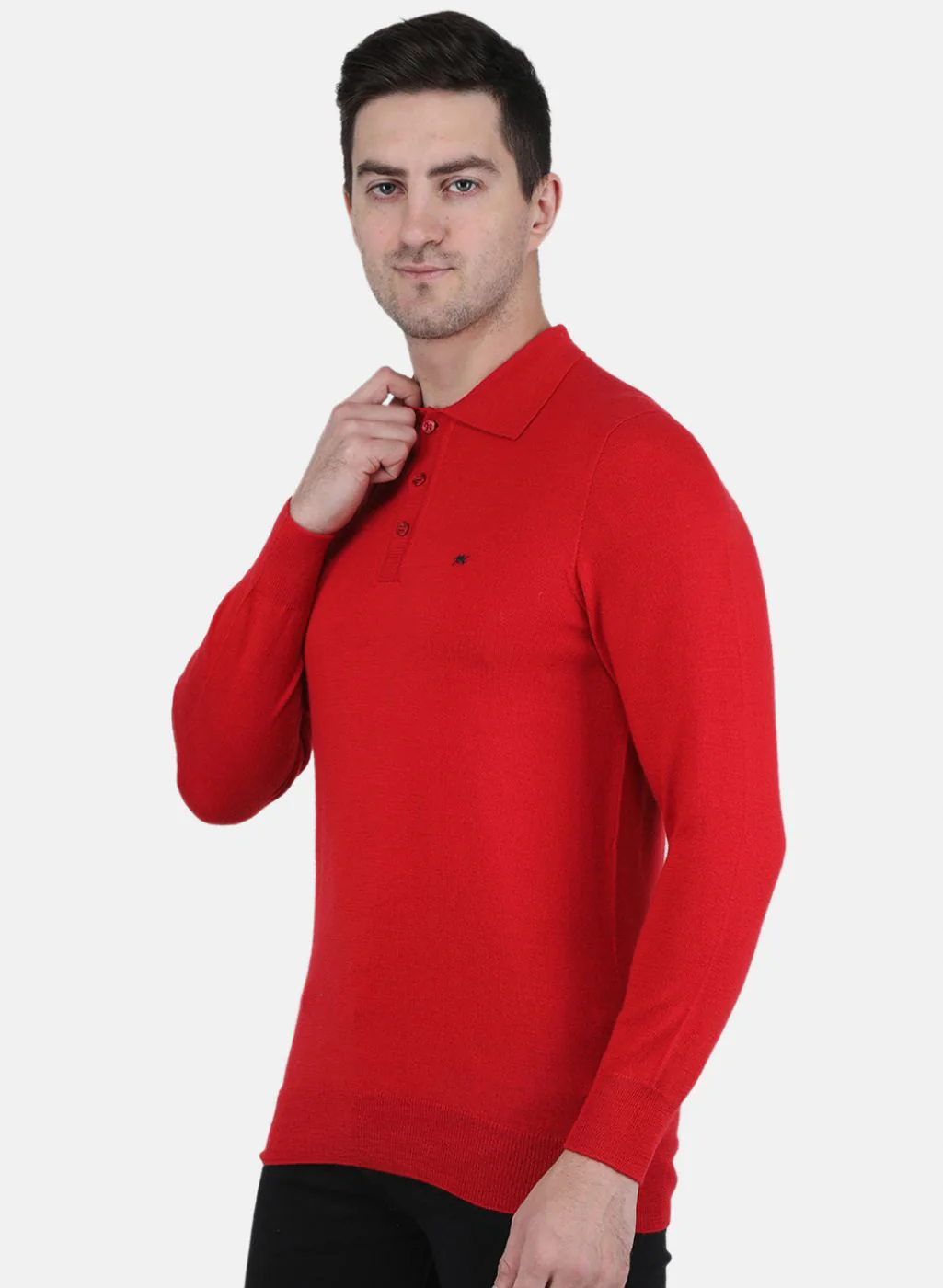 Men Red Solid T-Shirt - Image 2