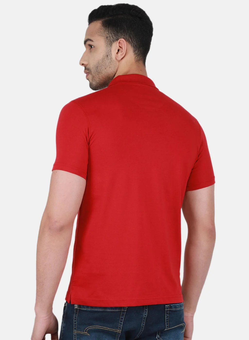 Men Red Solid T-Shirt - Image 3