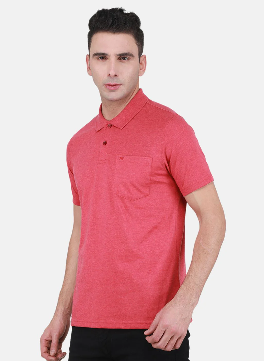 Men Red Solid T-Shirt - Image 2
