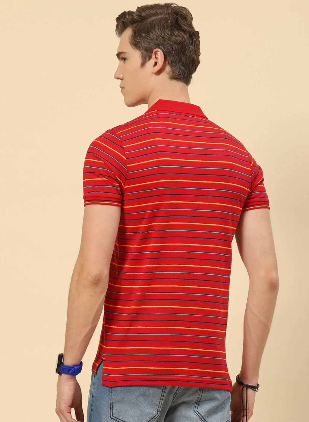 Men Red Stripe T-Shirt - Image 5