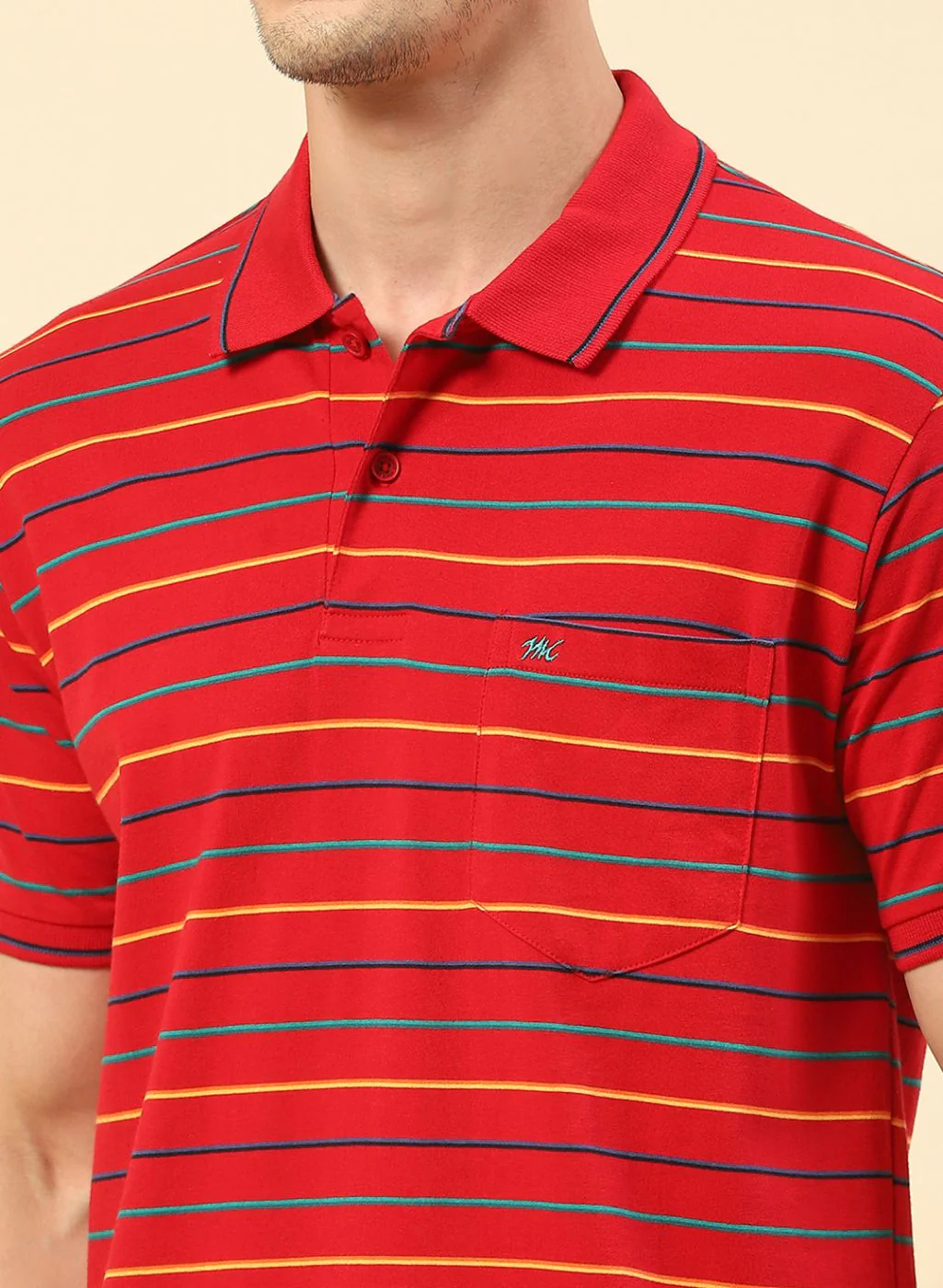Men Red Stripe T-Shirt - Image 6