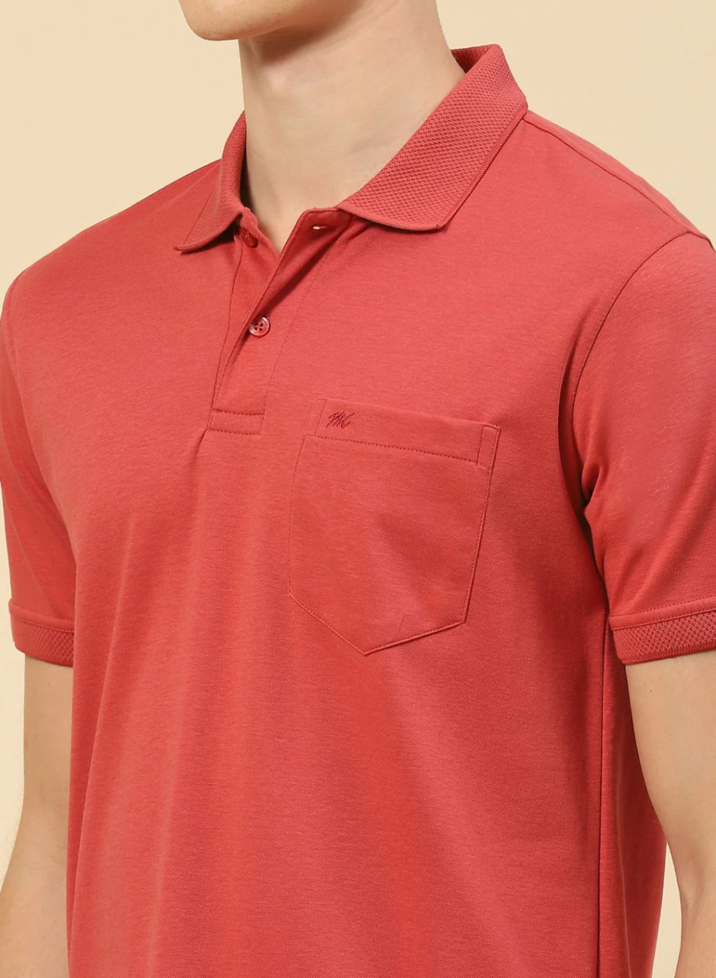 Men Rust Orange Plain T-Shirt - Image 6