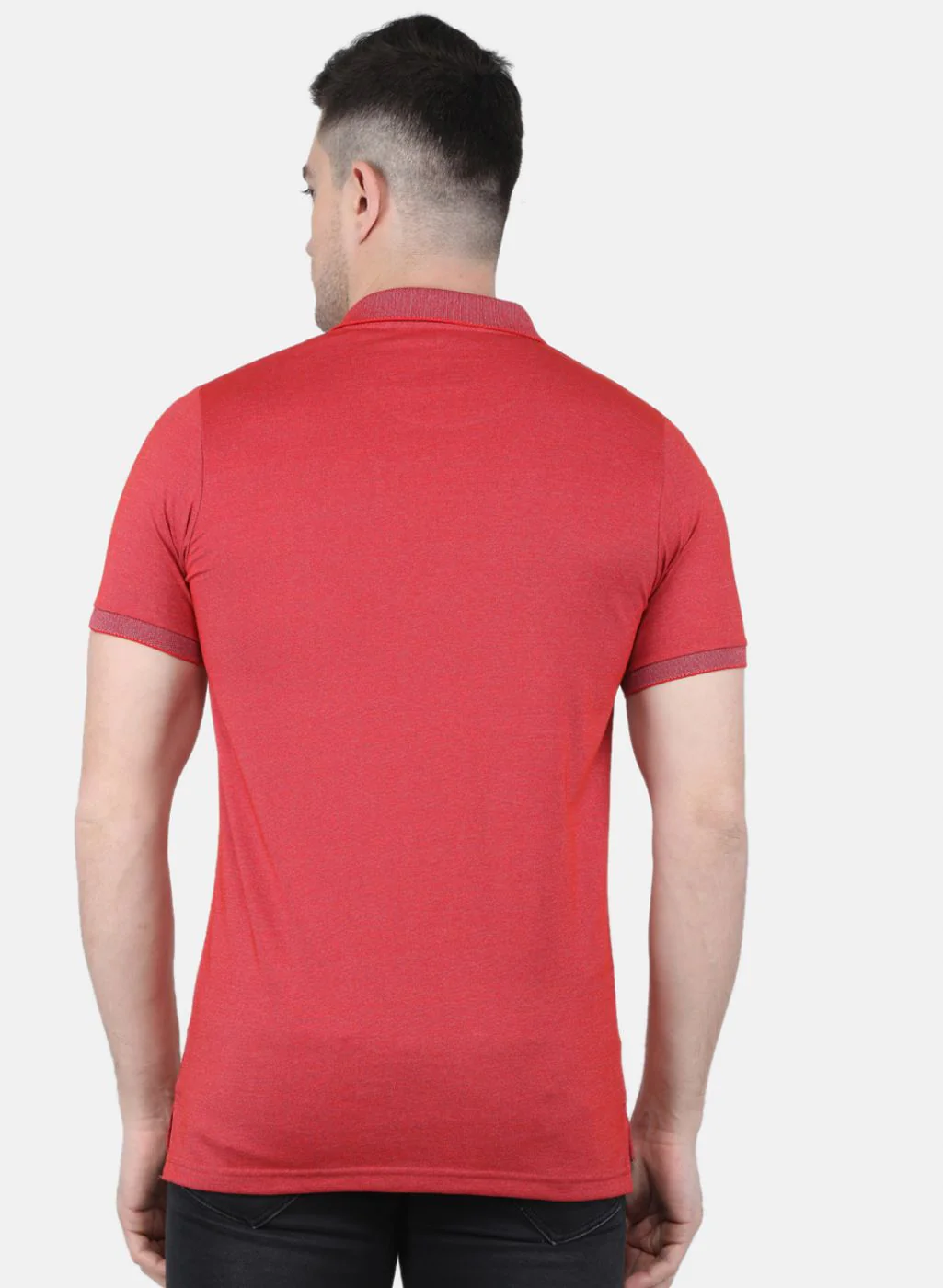 Men Rust Orange Solid T-Shirt - Image 3