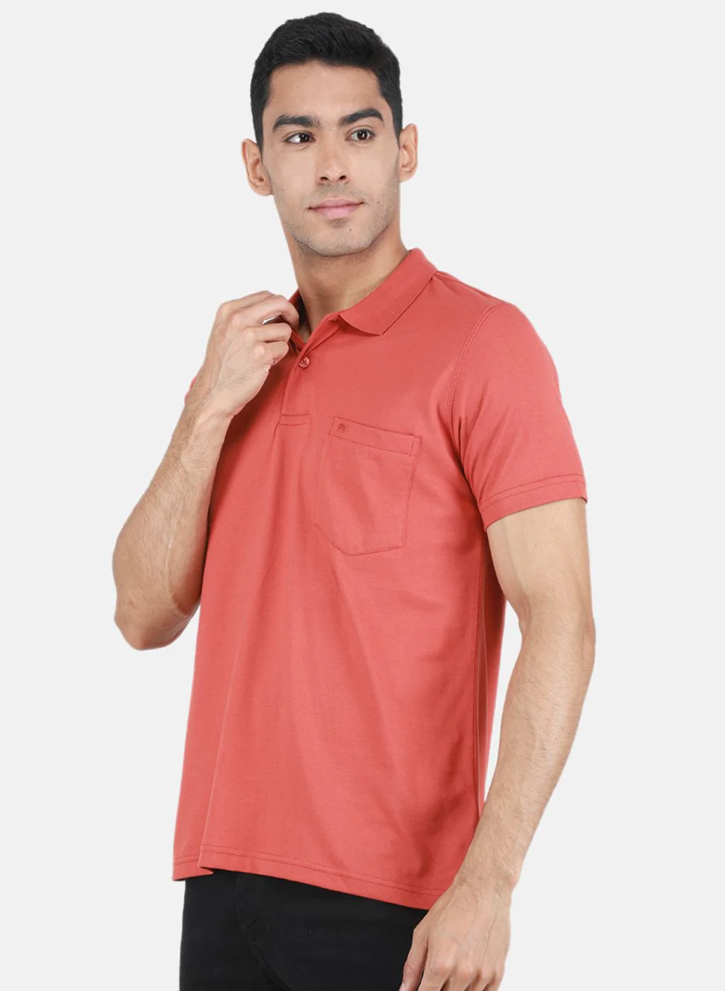 Men Rust Orange Solid T-Shirt - Image 2