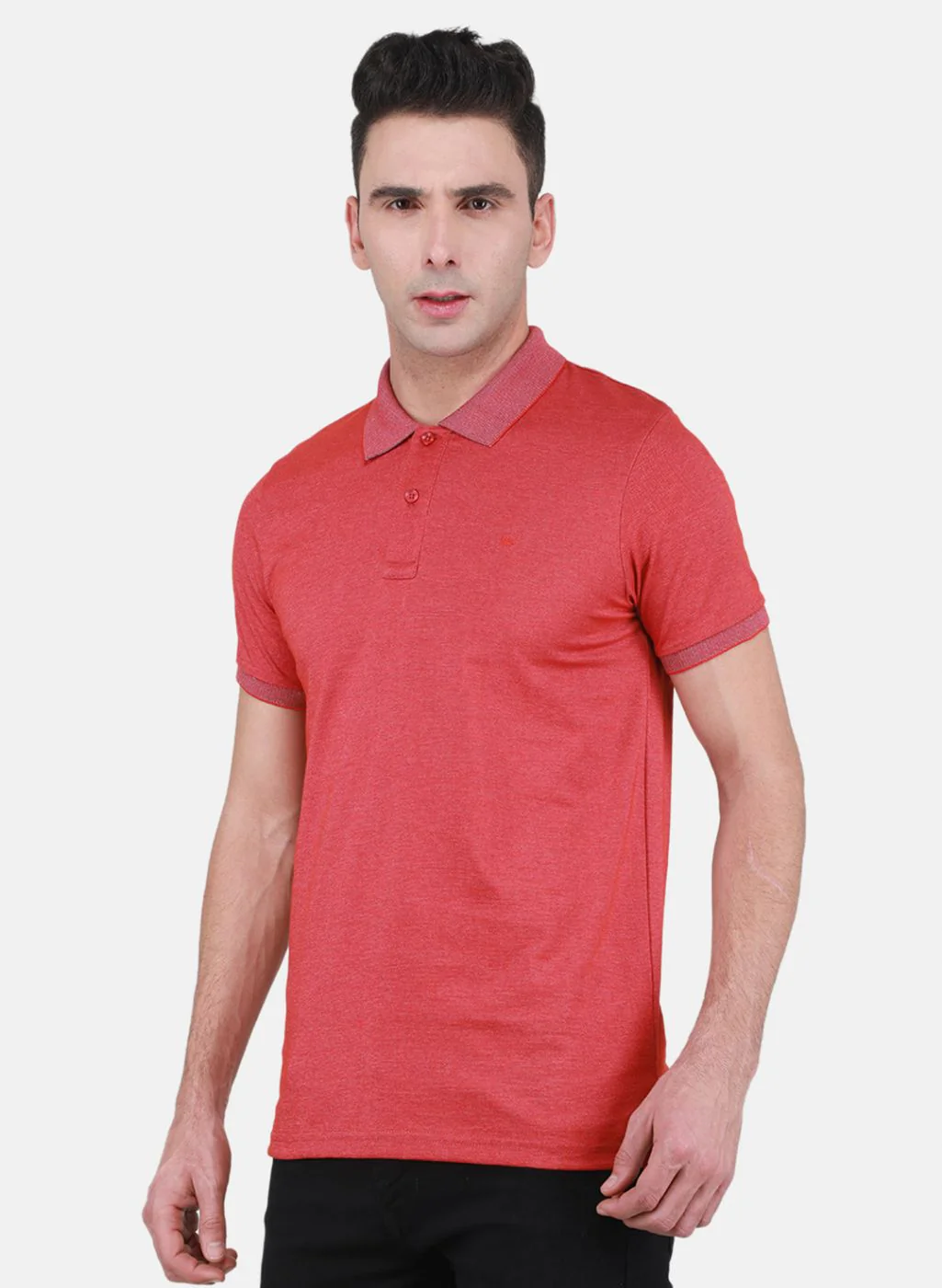 Men Rust Orange Solid T-Shirt - Image 2