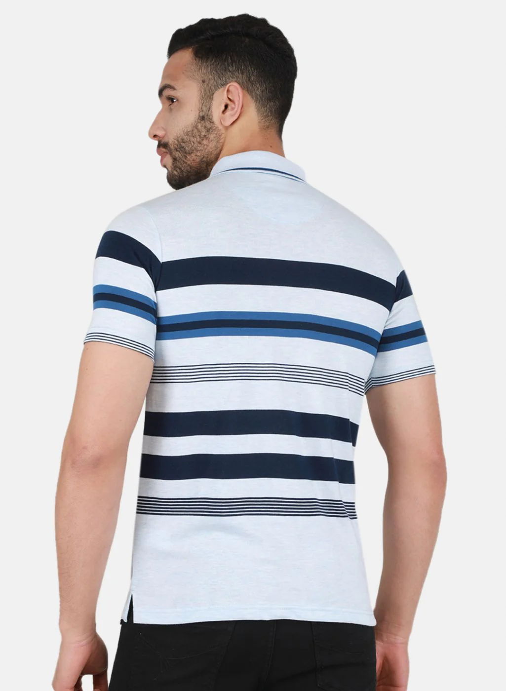 Men Sky Blue Printed T-Shirt - Image 3