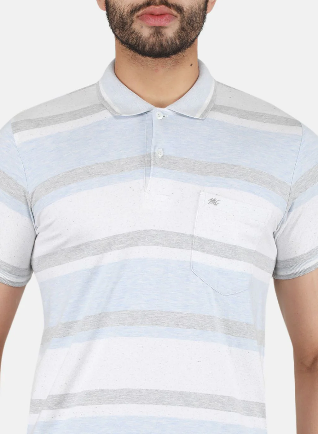 Men Sky Blue Printed T-Shirt - Image 5