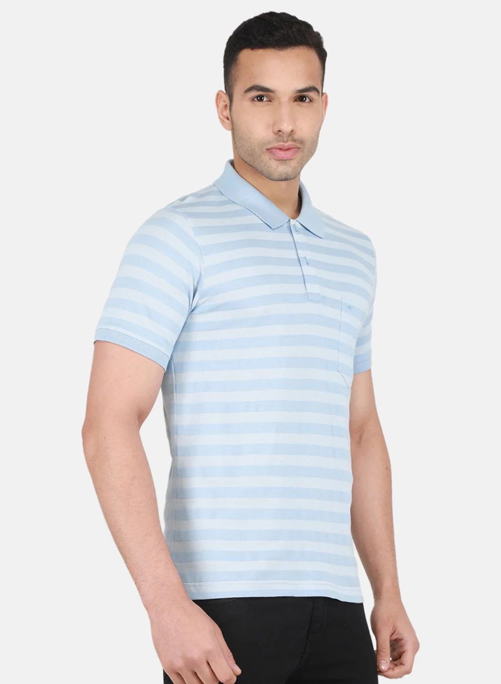 Men Sky Blue Printed T-Shirt - Image 6