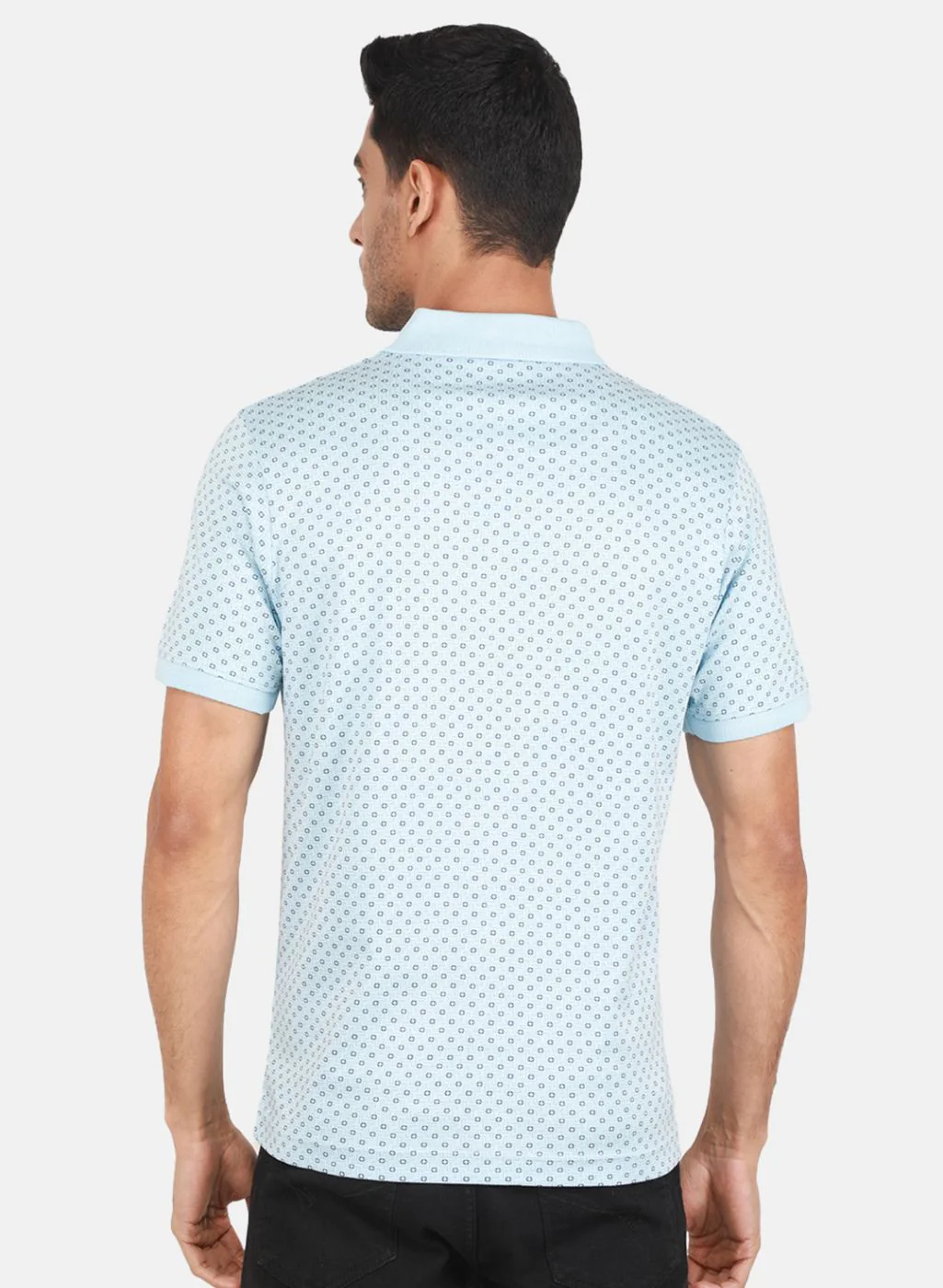 Men Sky Blue Printed T-Shirt - Image 3