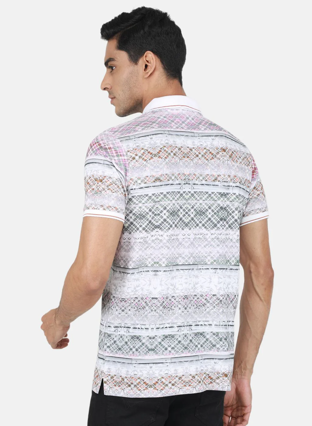 Men White & Brown Printed T-Shirt - Image 3