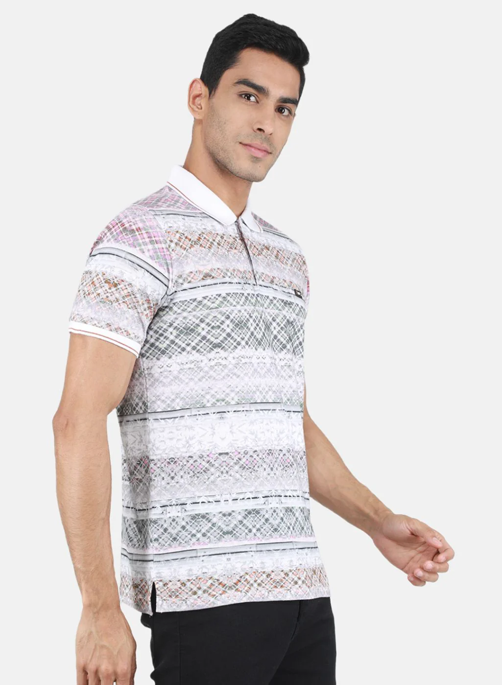 Men White & Brown Printed T-Shirt - Image 6