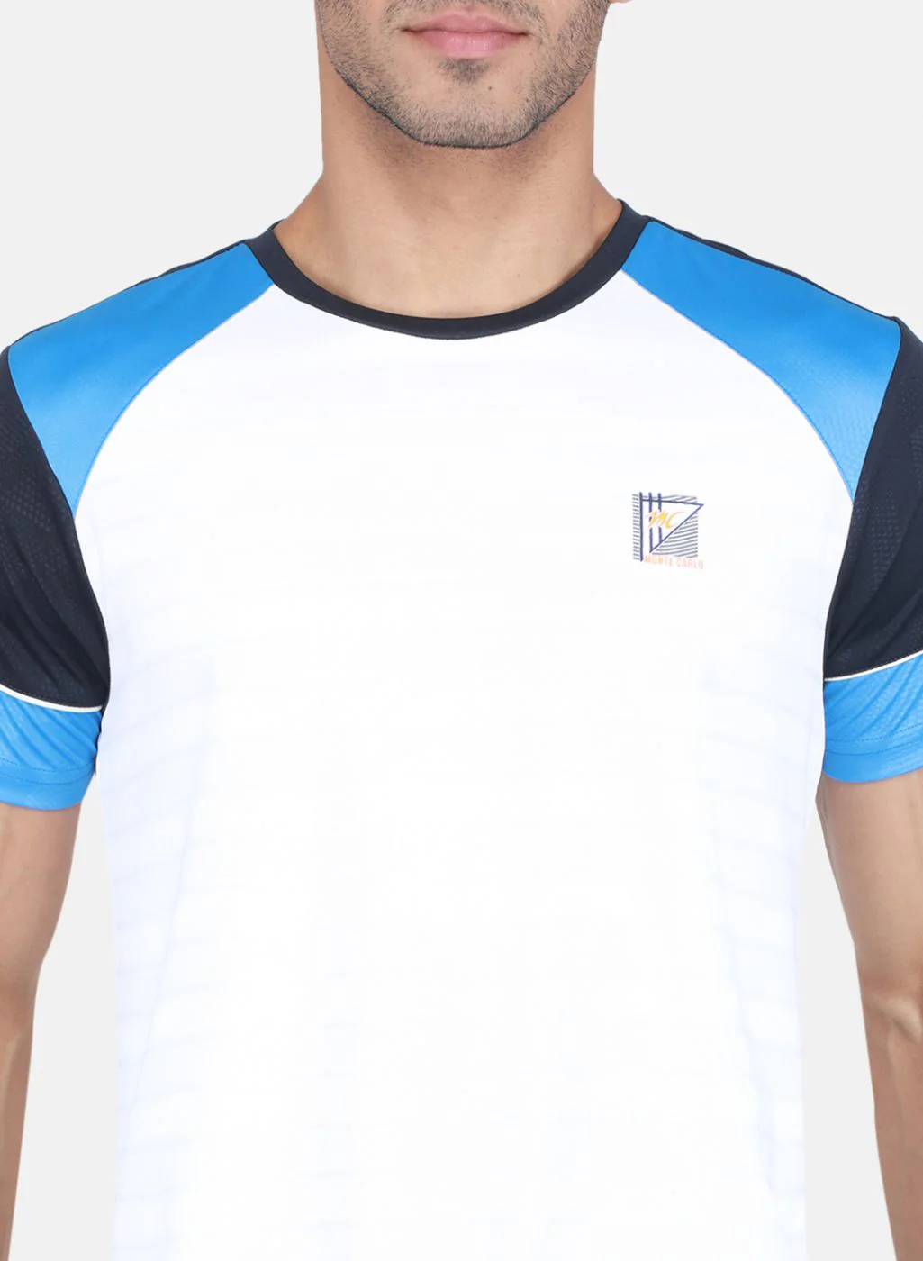 Men White & NAvy Blue Solid Bermuda Set - Image 6