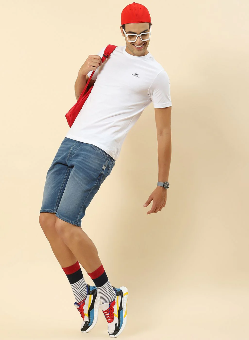 Men White Plain T-Shirt - Image 7