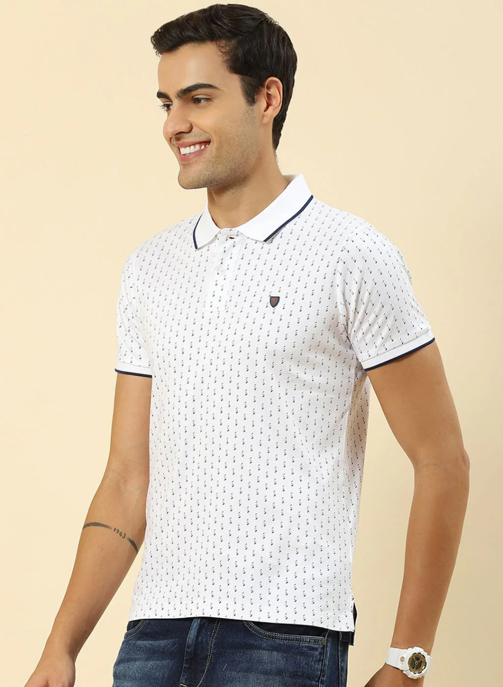 Men White Printed T-Shirt - Image 2