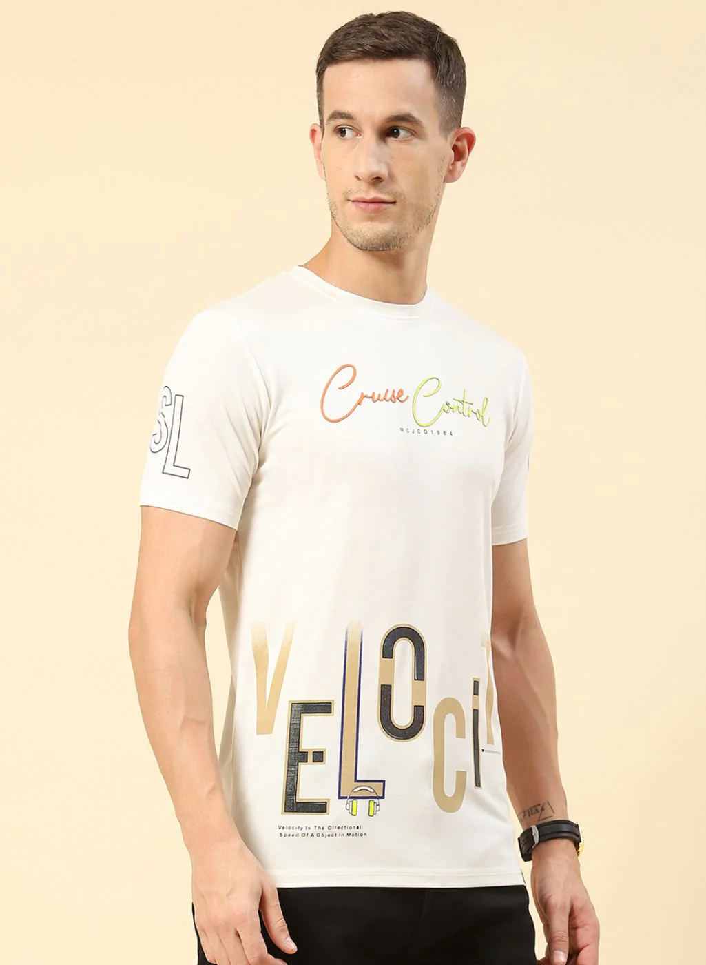 Men White Printed T-Shirt - Image 3