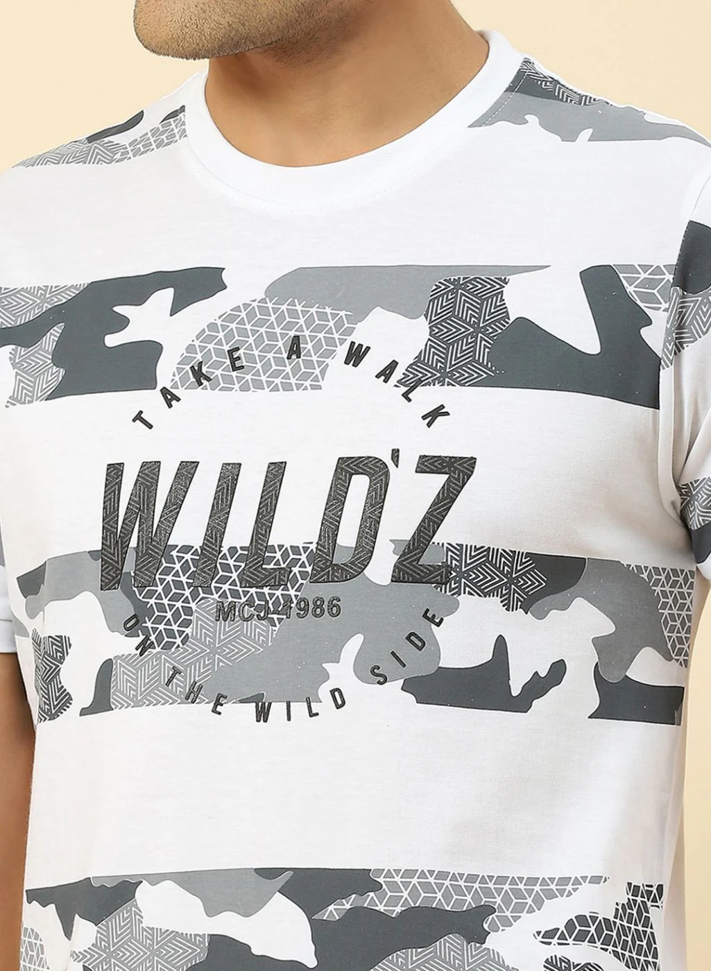 Men White Printed T-Shirt - Image 6