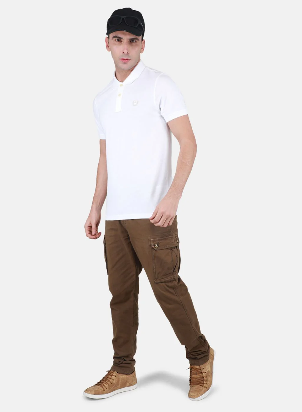 Men White Solid T-Shirt - Image 4