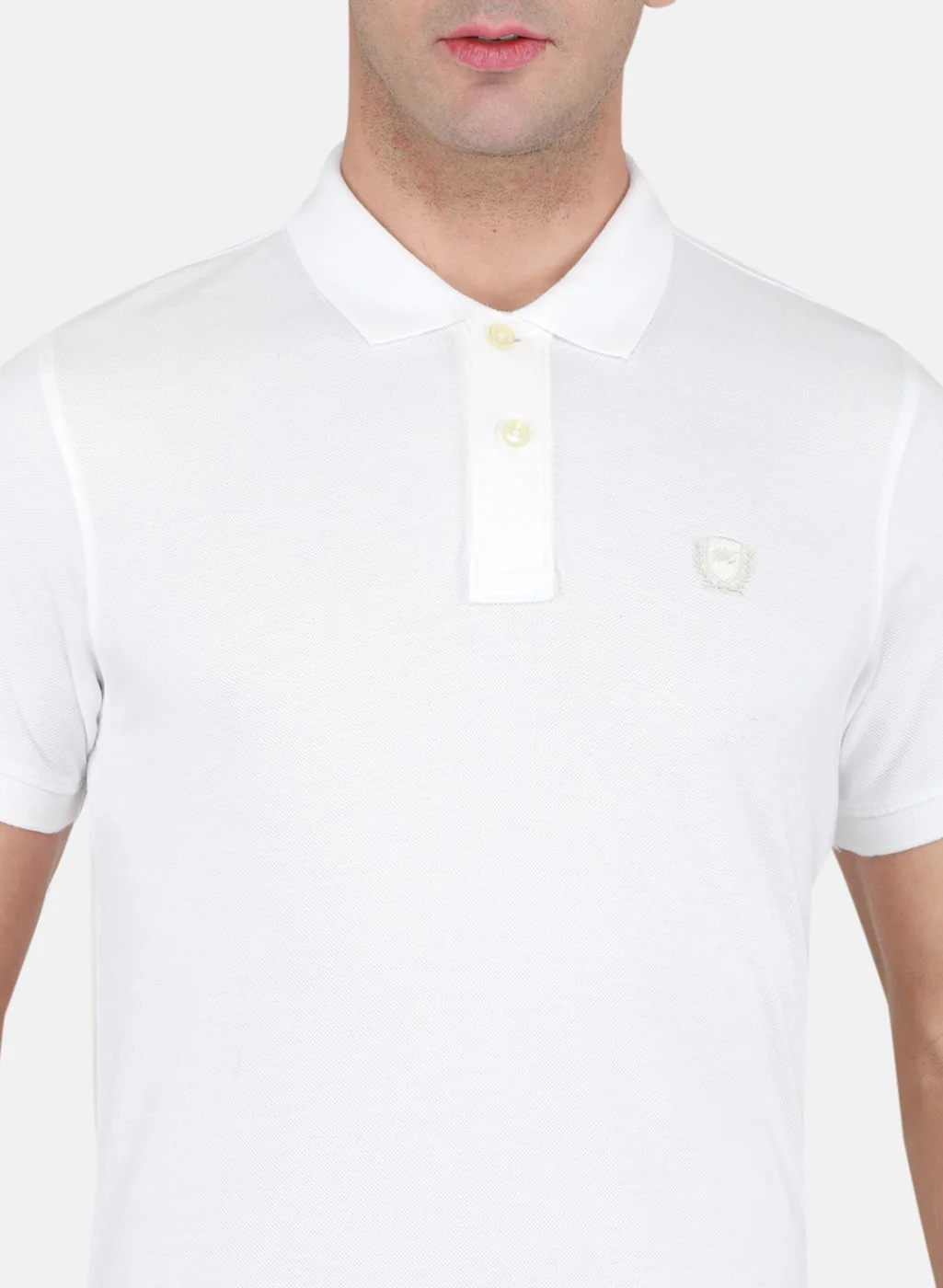 Men White Solid T-Shirt - Image 5