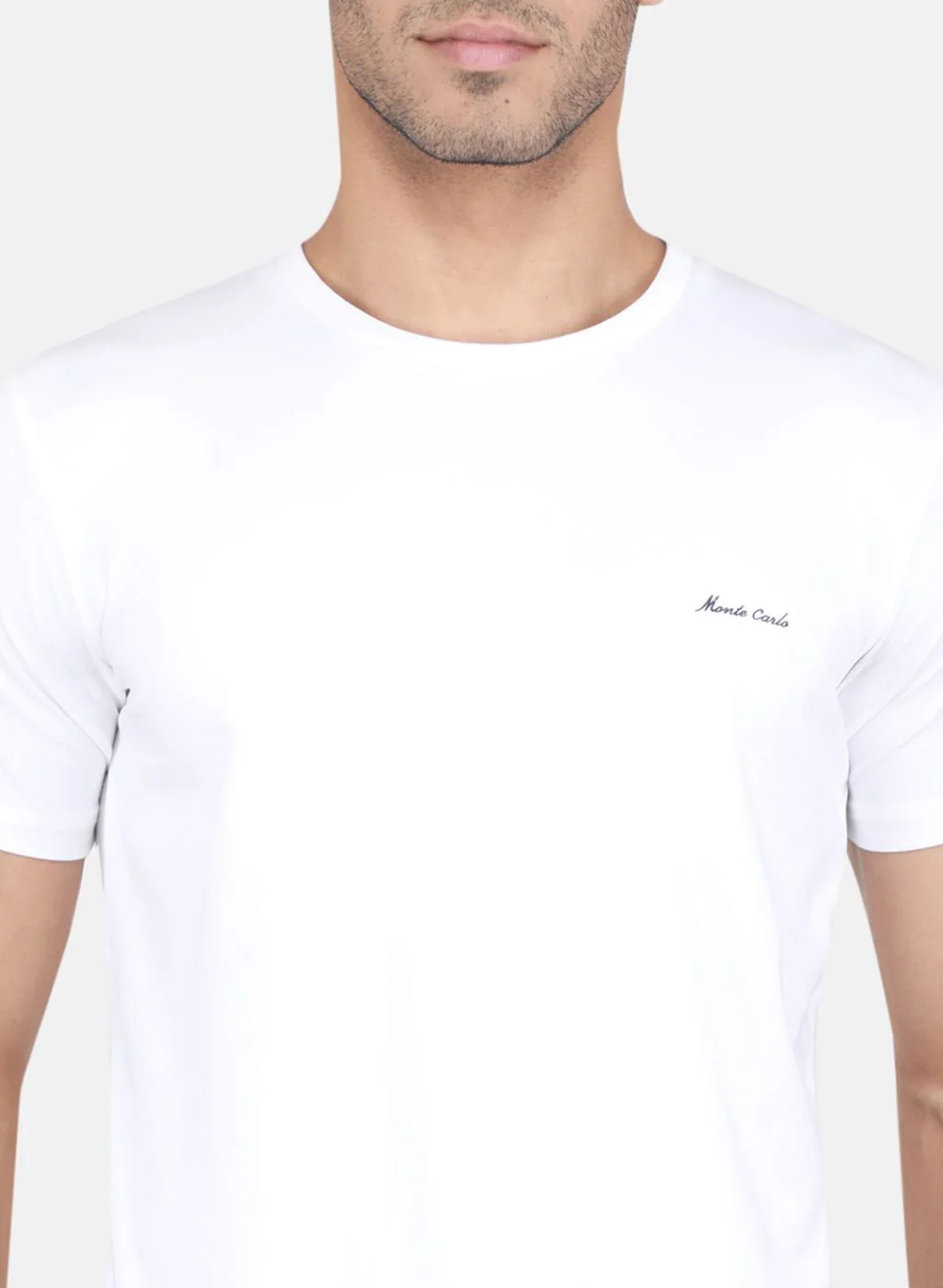 Men White Solid T-Shirt - Image 5