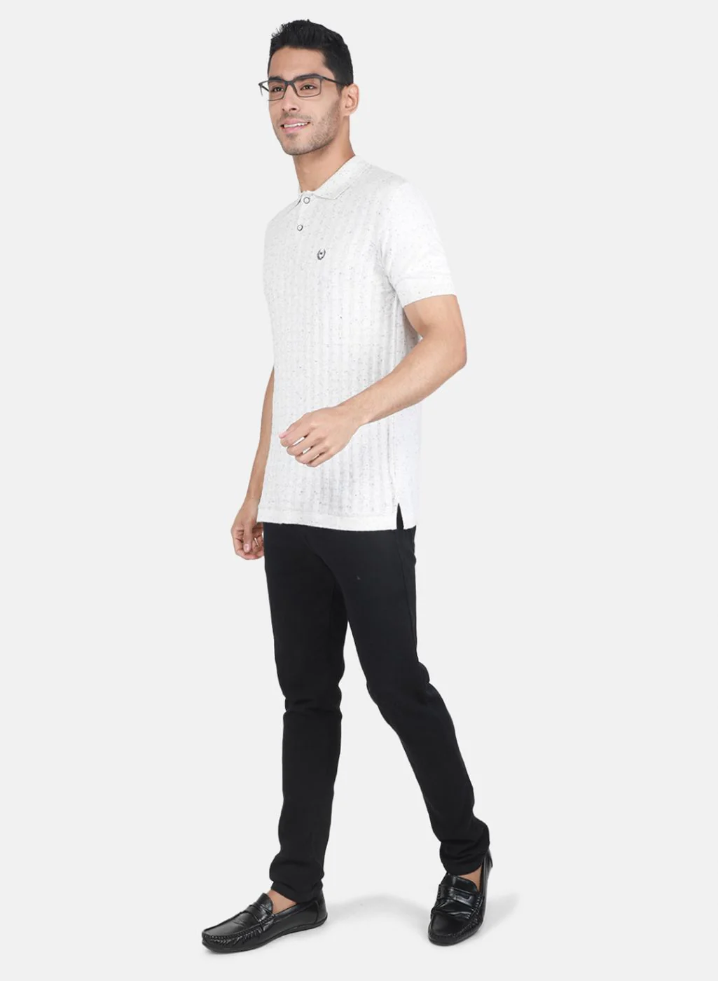 Men White Solid T-Shirt - Image 4