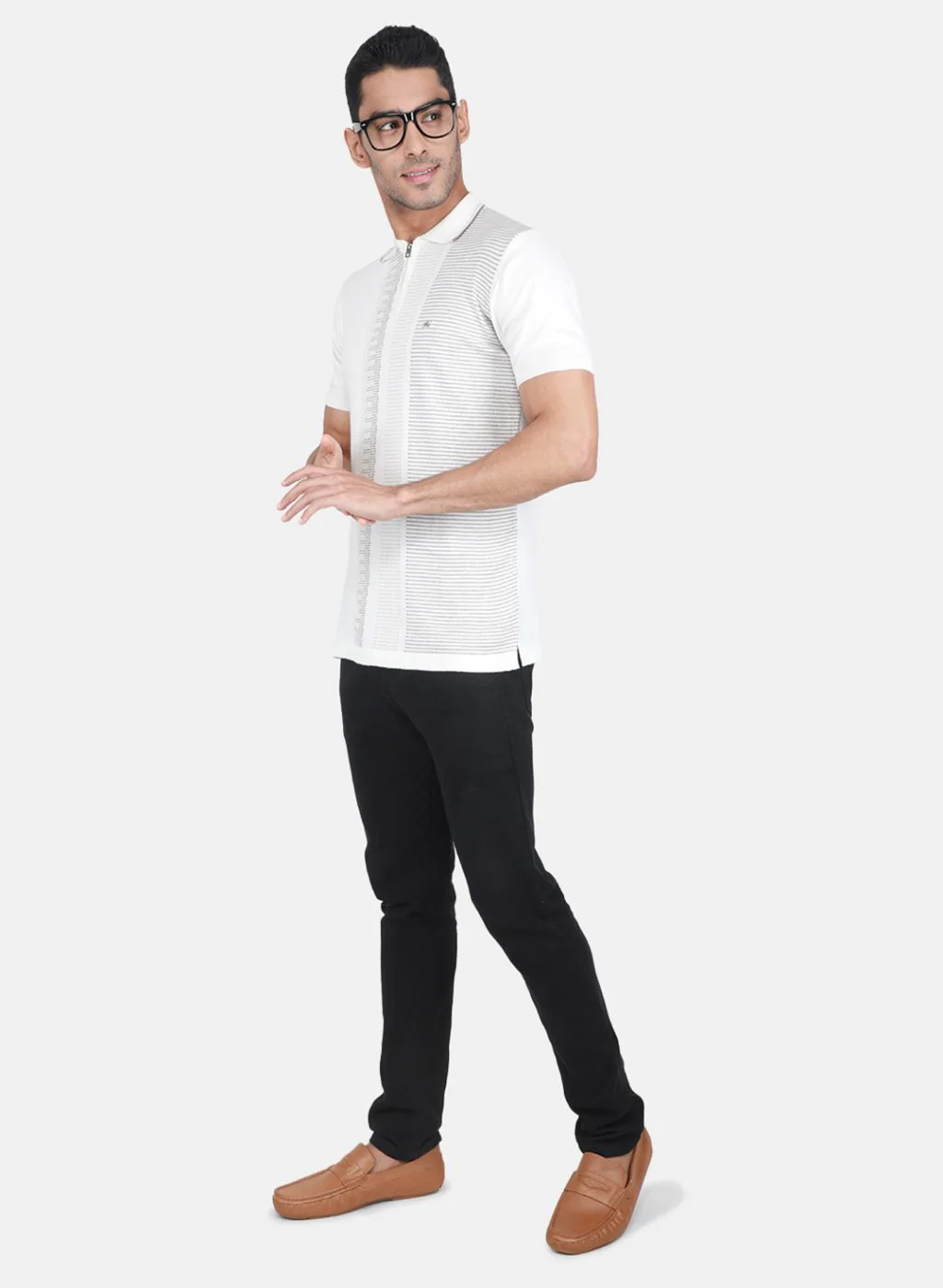 Men White Solid T-Shirt - Image 4