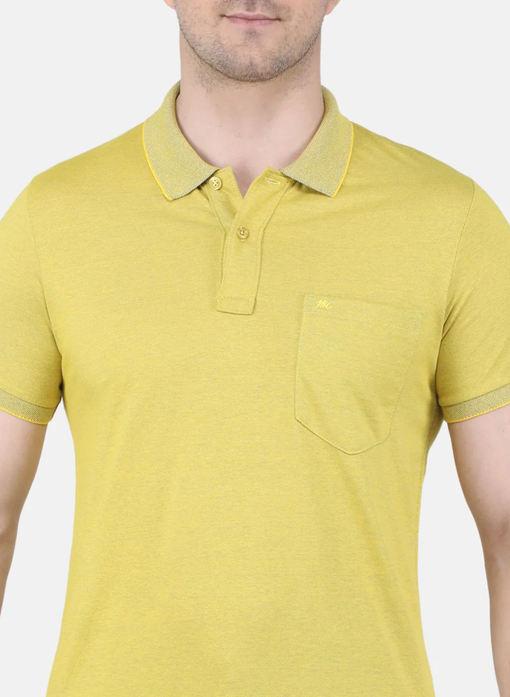 Men Yelllow Solid T-Shirt - Image 5