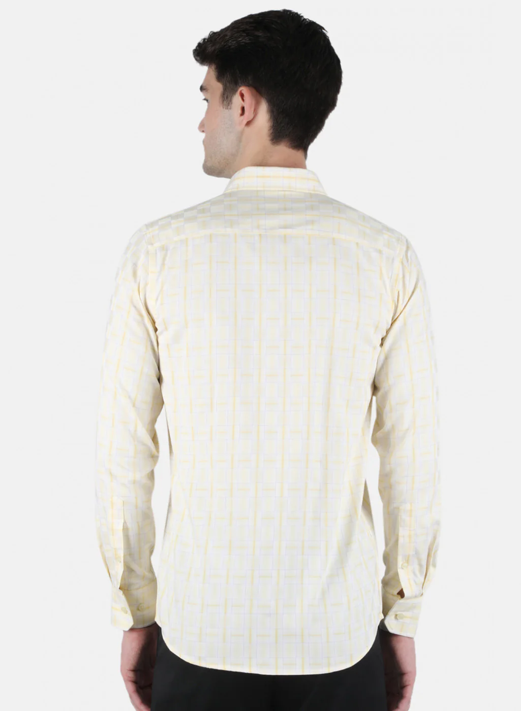 Men Yellow Check Shirt - Image 3