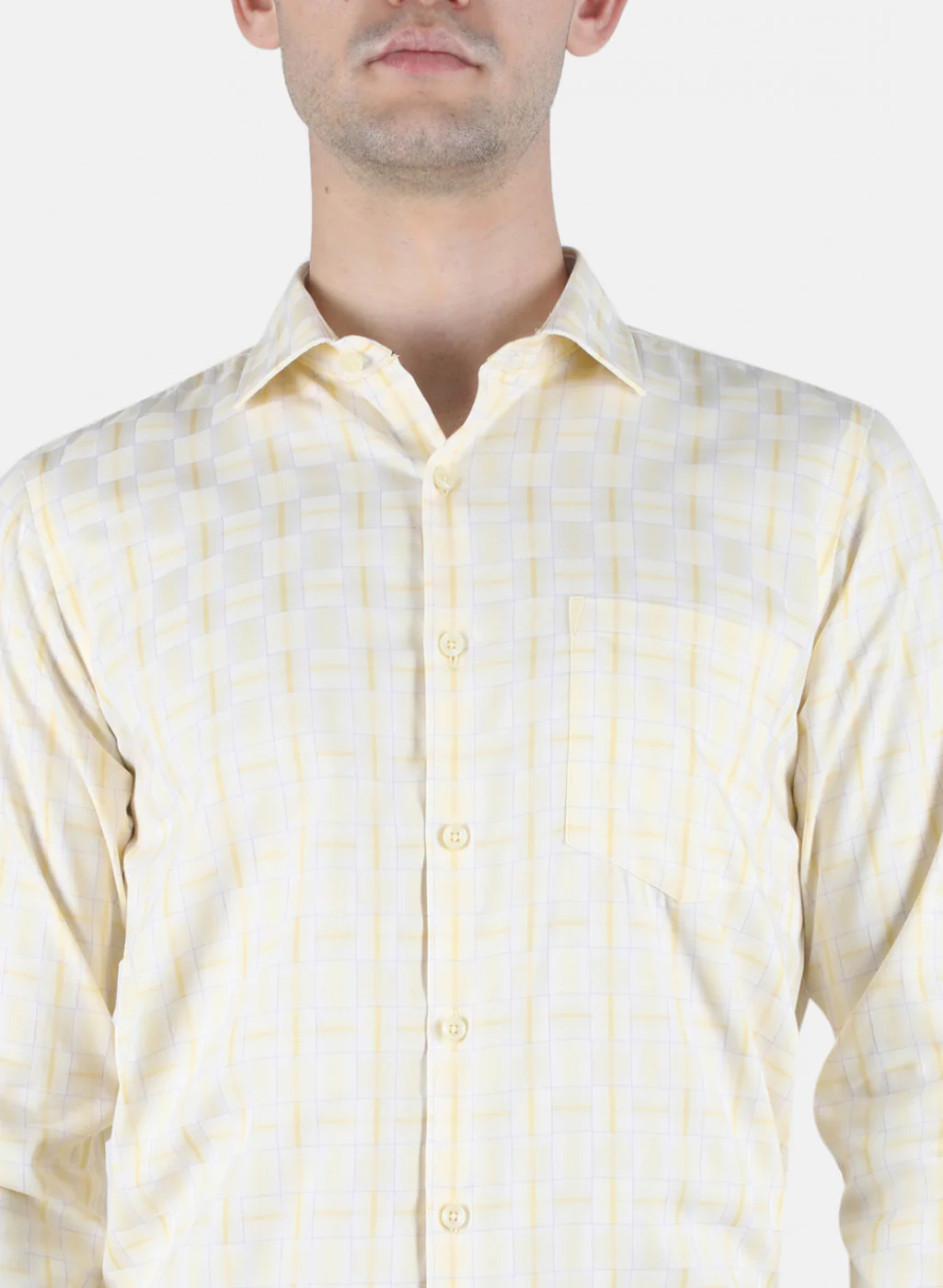 Men Yellow Check Shirt - Image 5