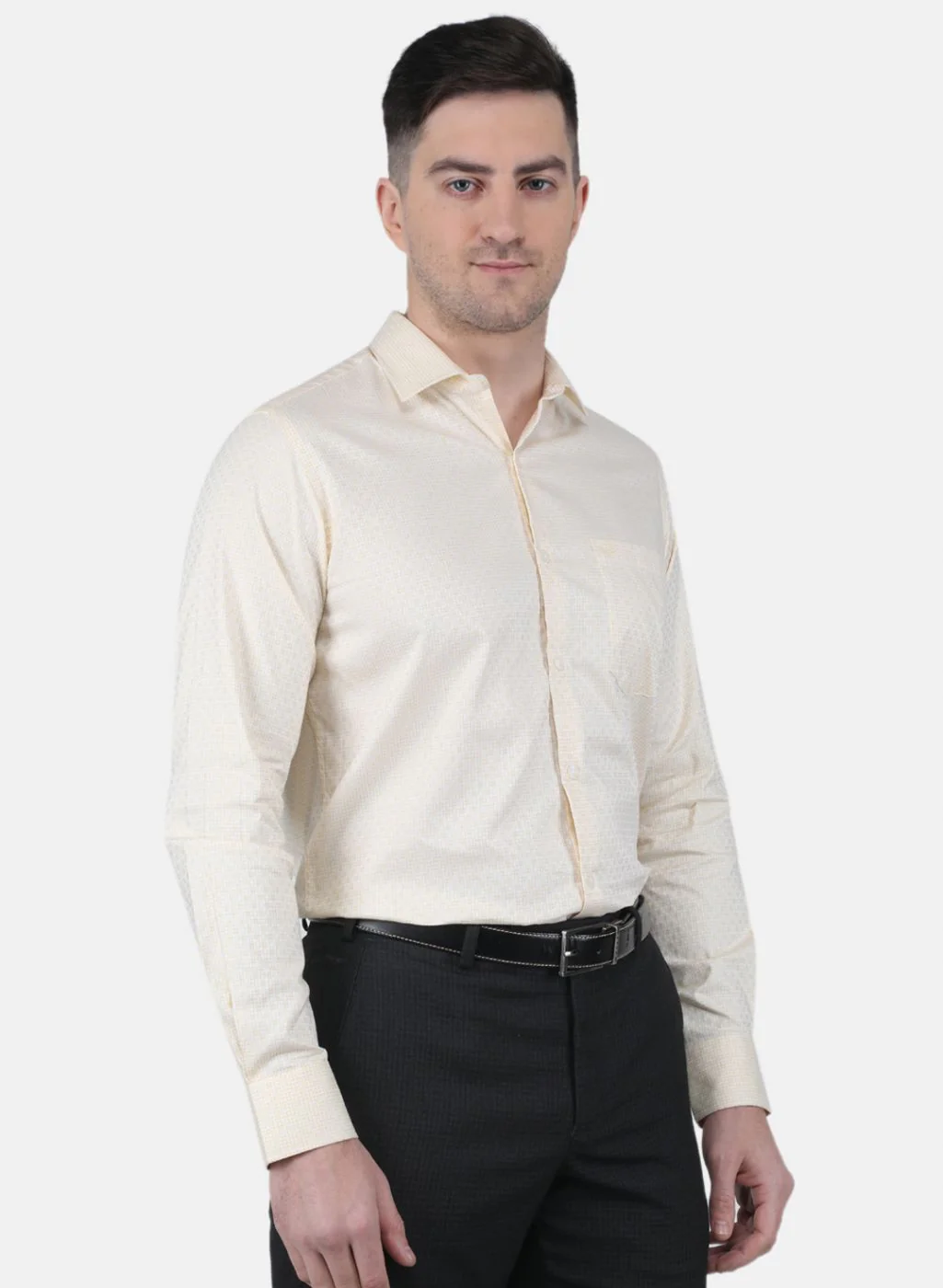 Men Yellow Check Shirt - Image 6