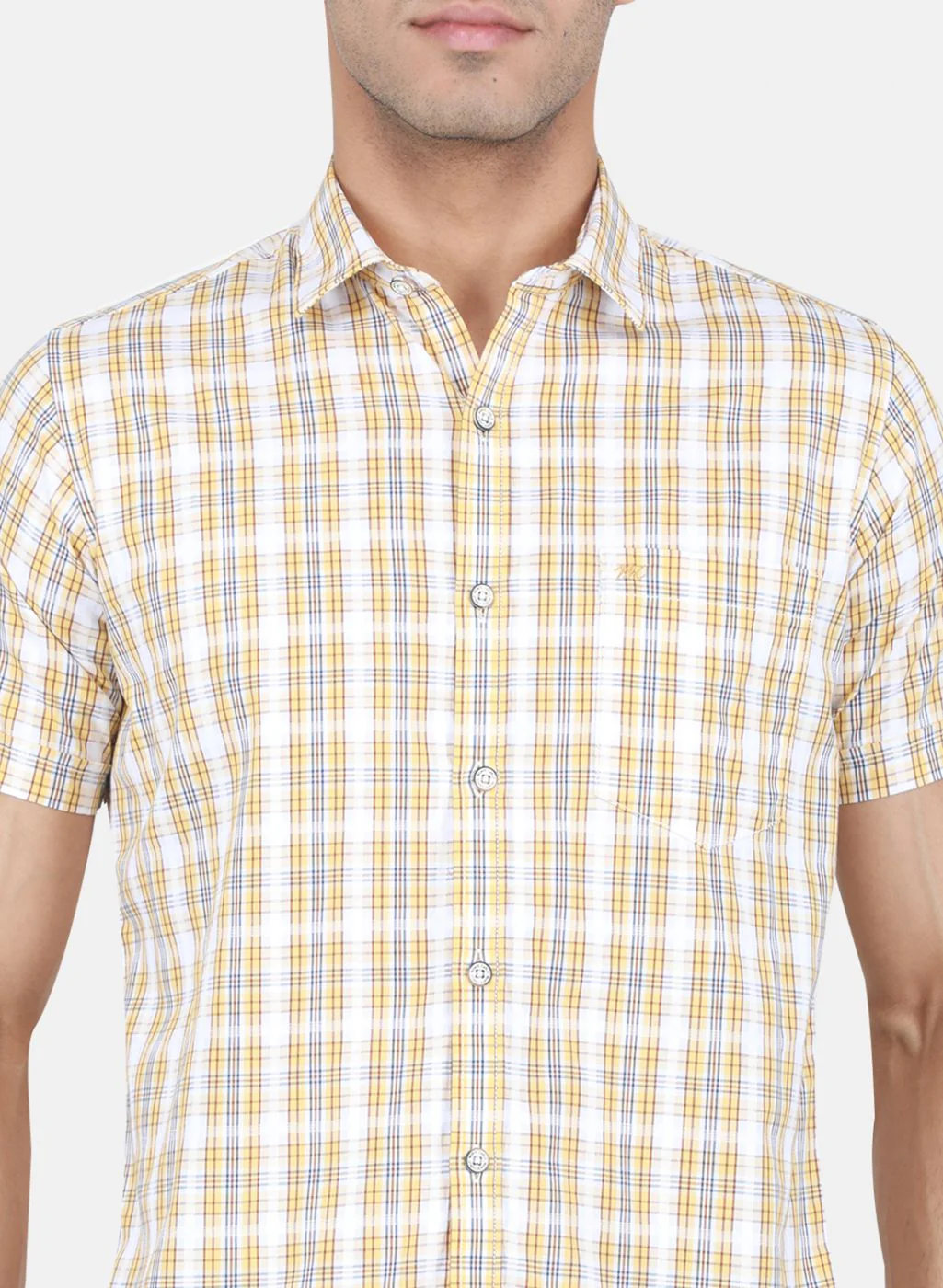 Men Yellow Check Shirt - Image 5