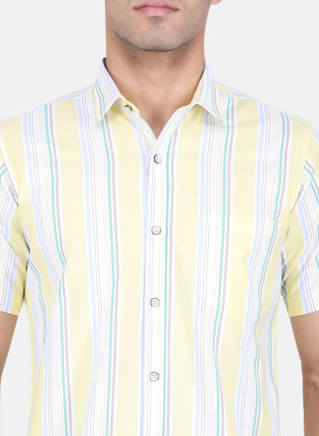 Men Yellow Printed Shirt - Image 5