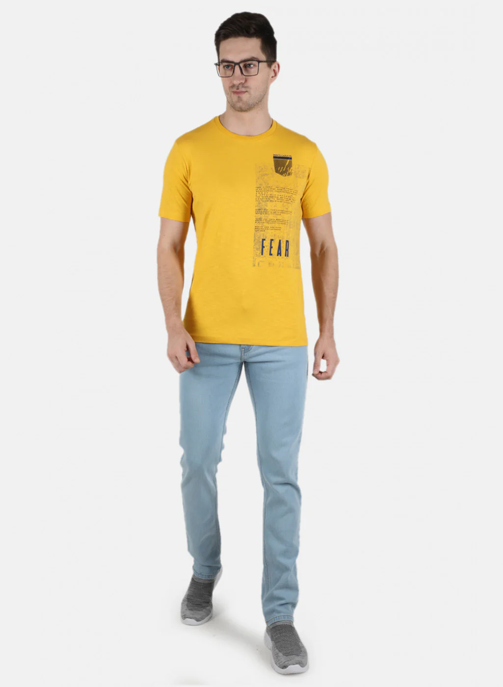 Men Yellow Printed T-Shirt - Image 3