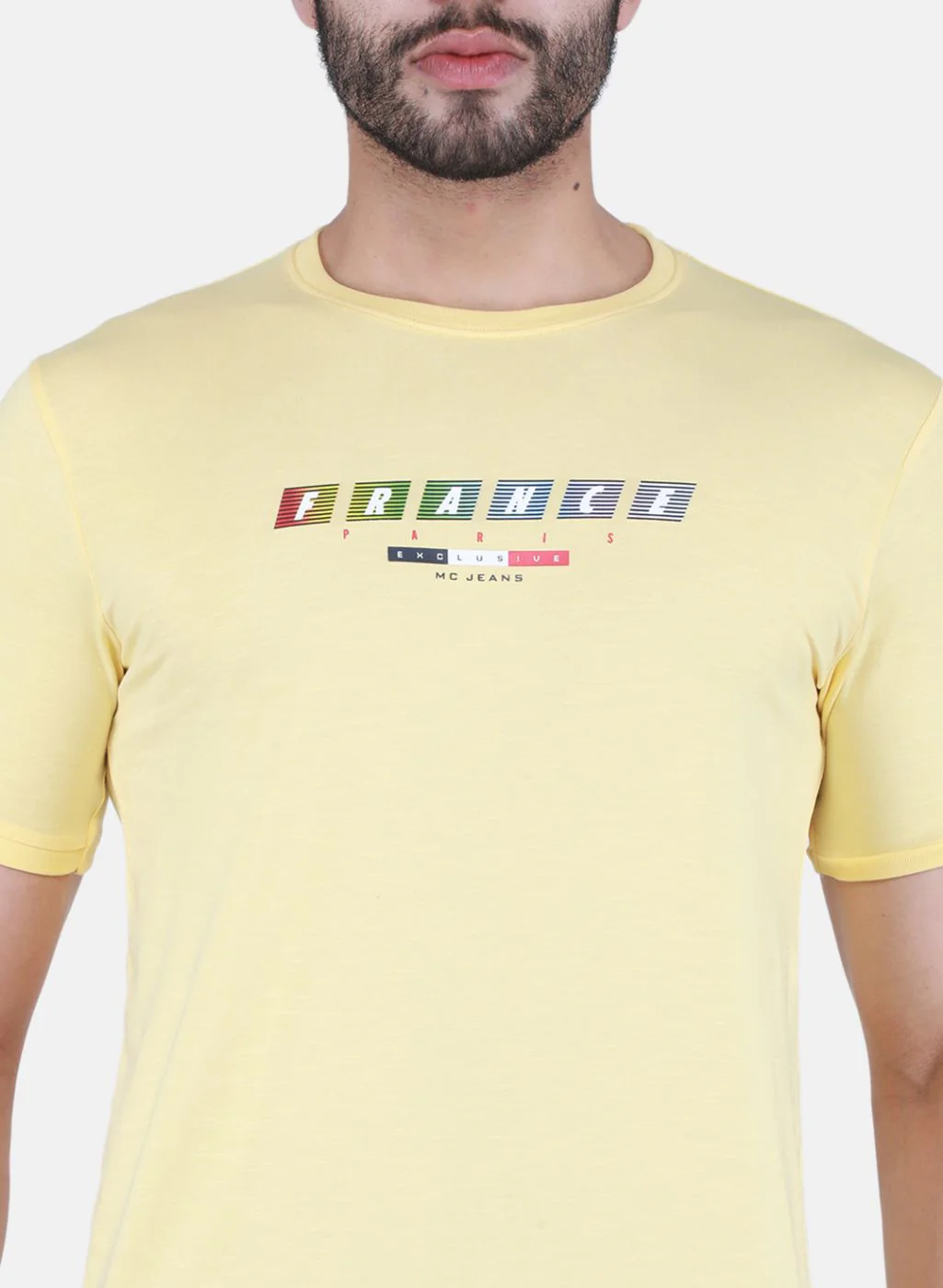 Men Yellow Printed T-Shirt - Image 5