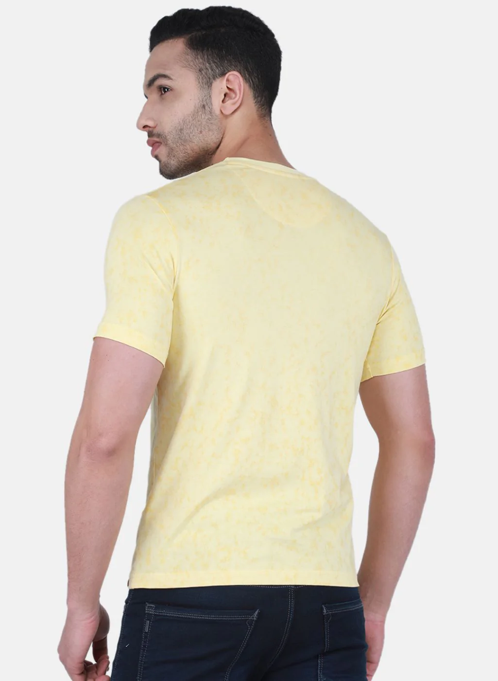 Men Yellow Printed T-Shirt - Image 3