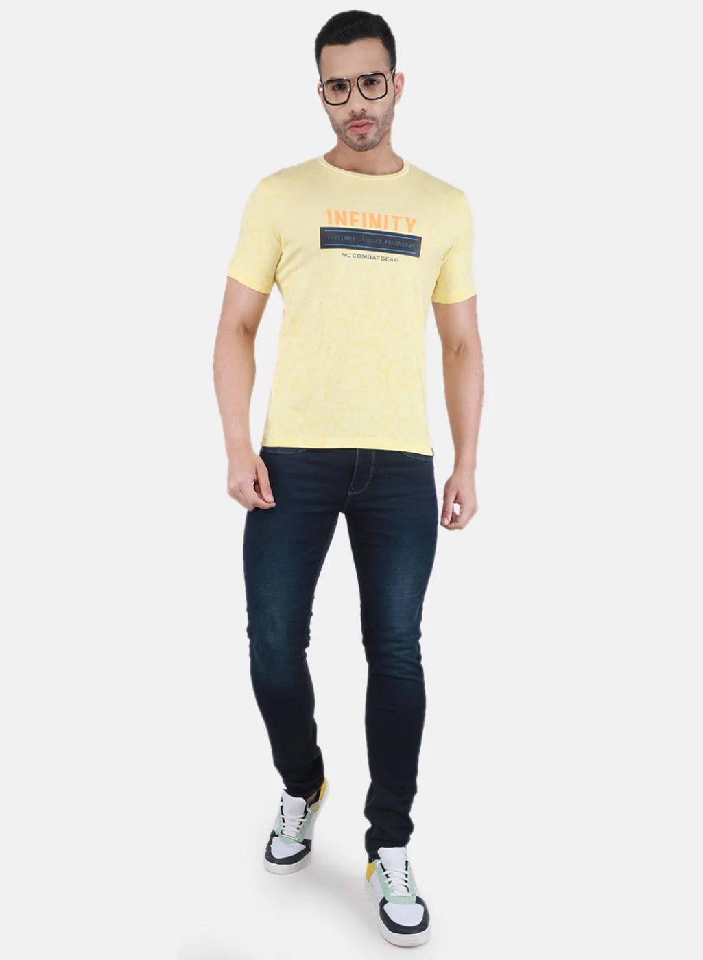 Men Yellow Printed T-Shirt - Image 4