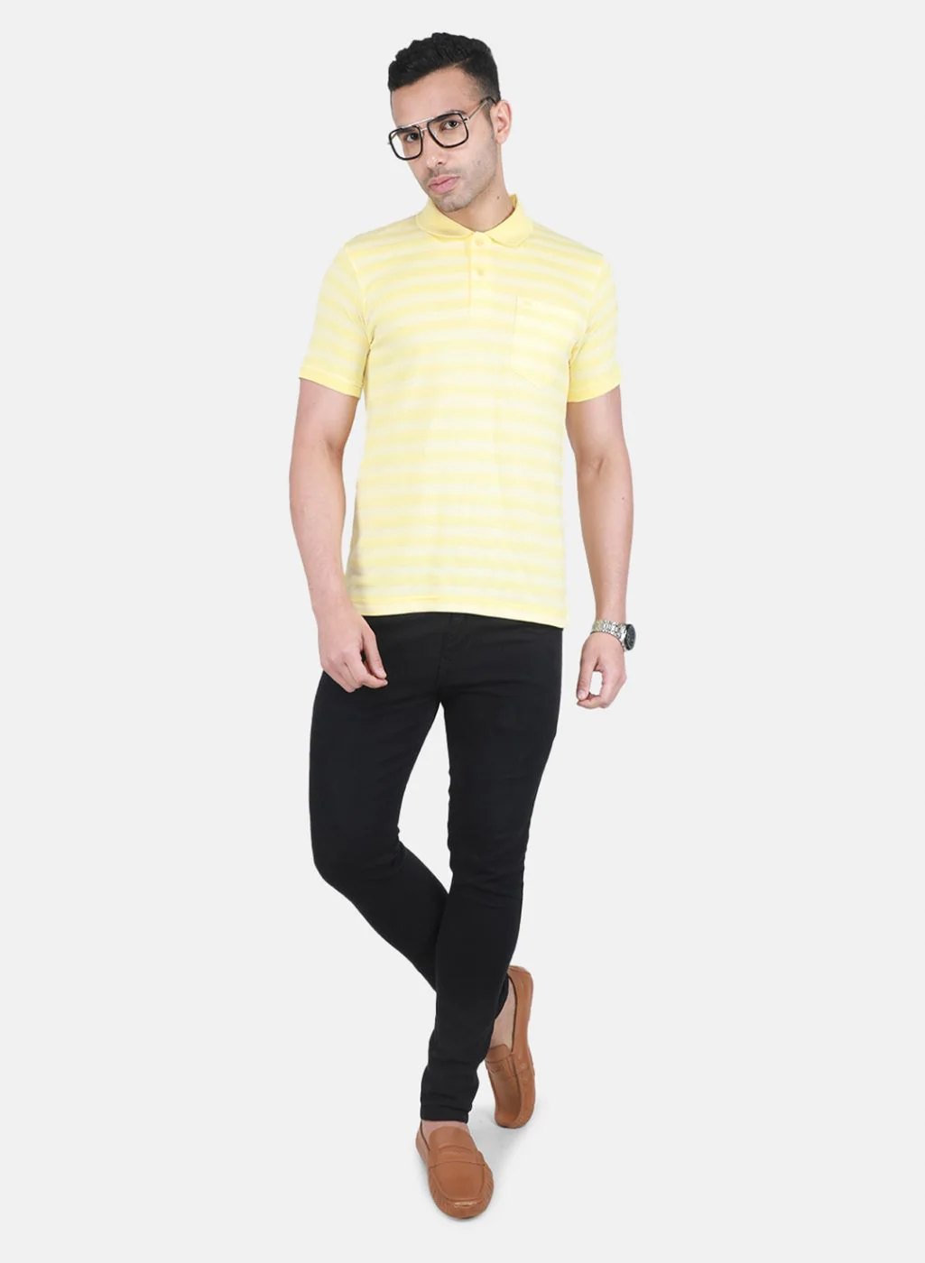 Men Yellow Printed T-Shirt - Image 4