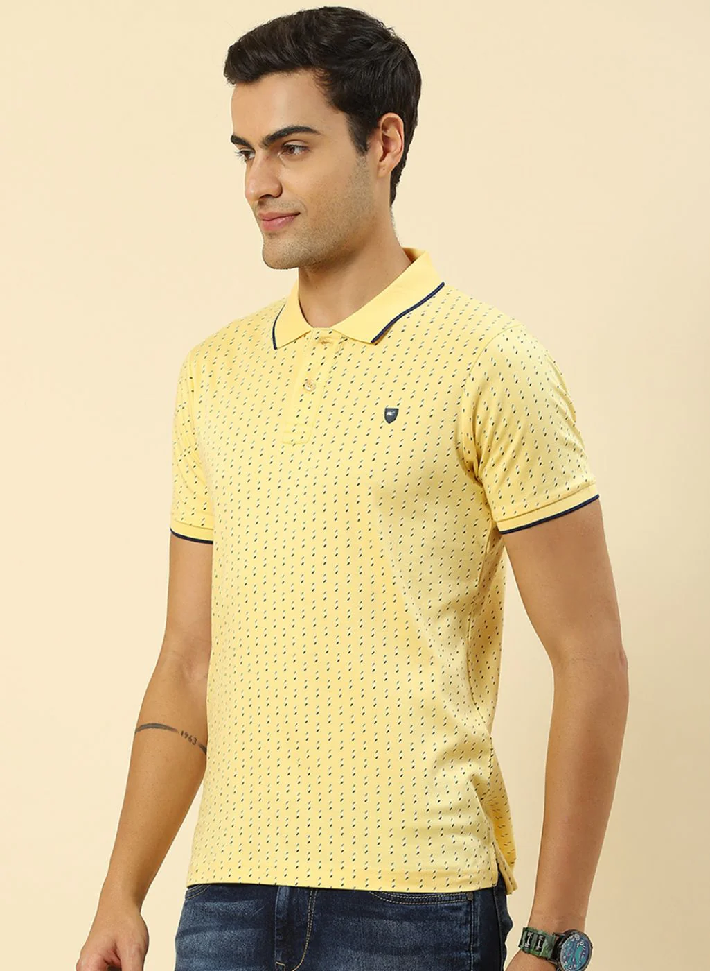 Men Yellow Printed T-Shirt - Image 2