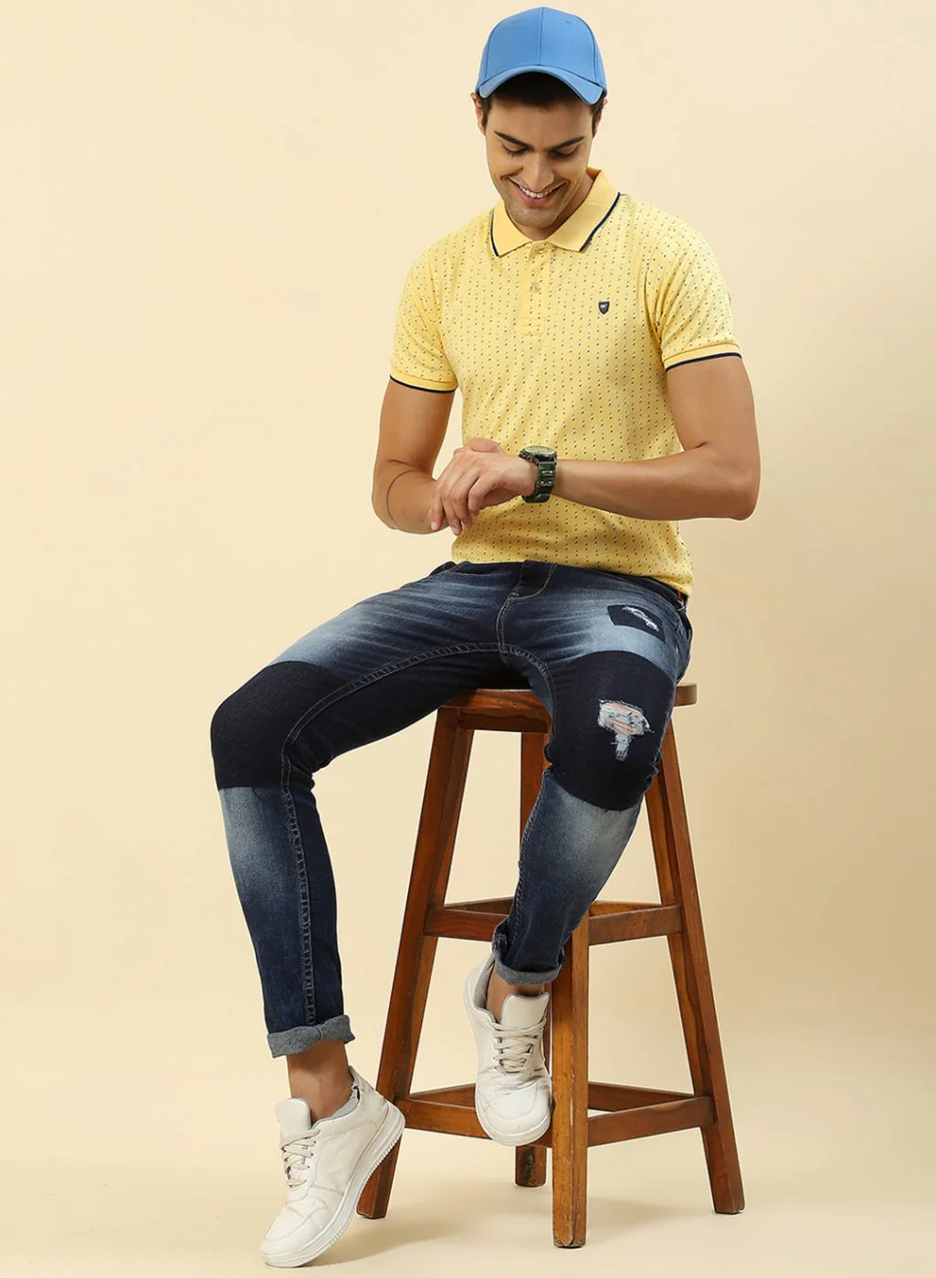 Men Yellow Printed T-Shirt - Image 5