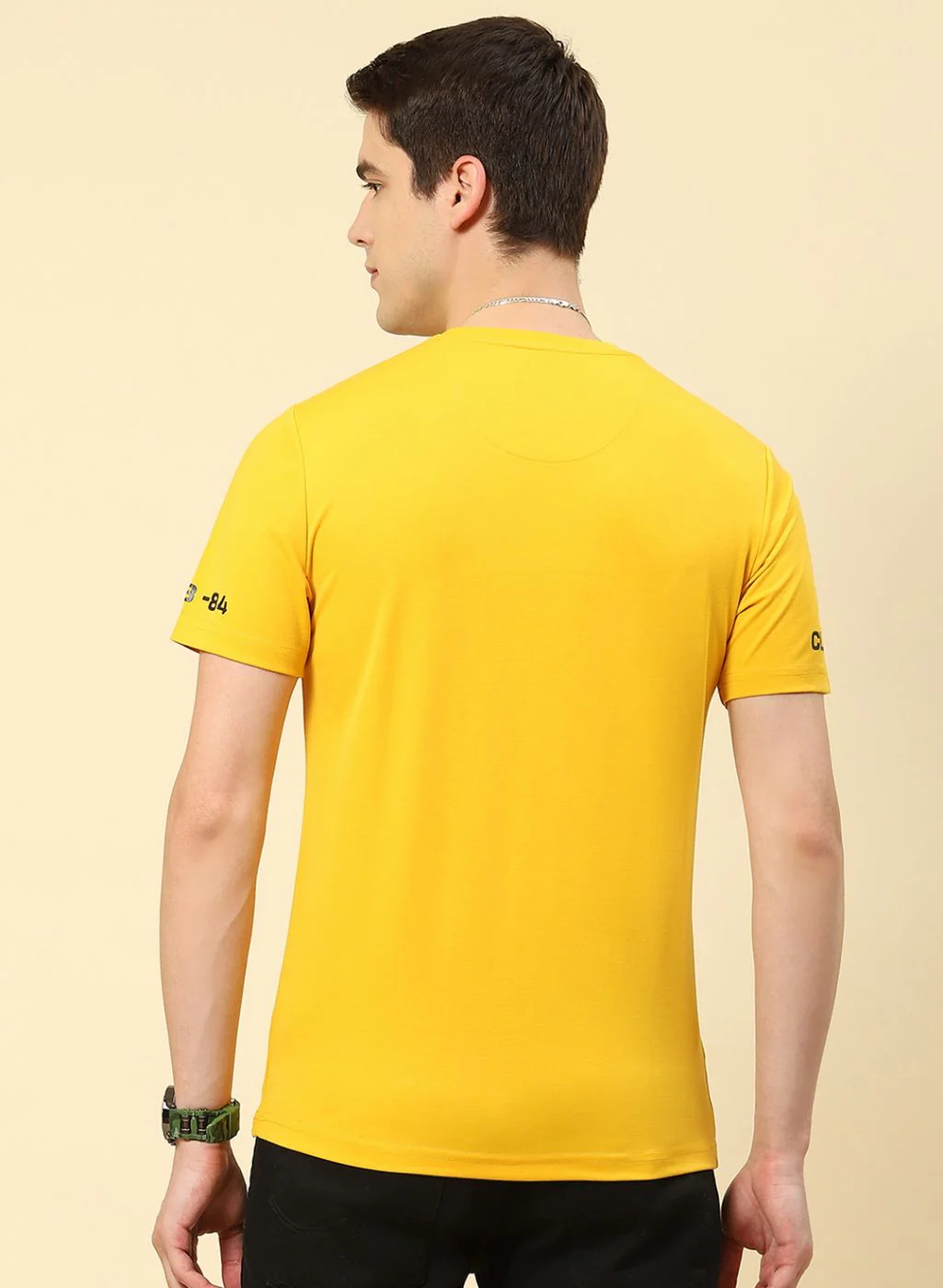 Men Yellow Printed T-Shirt - Image 5