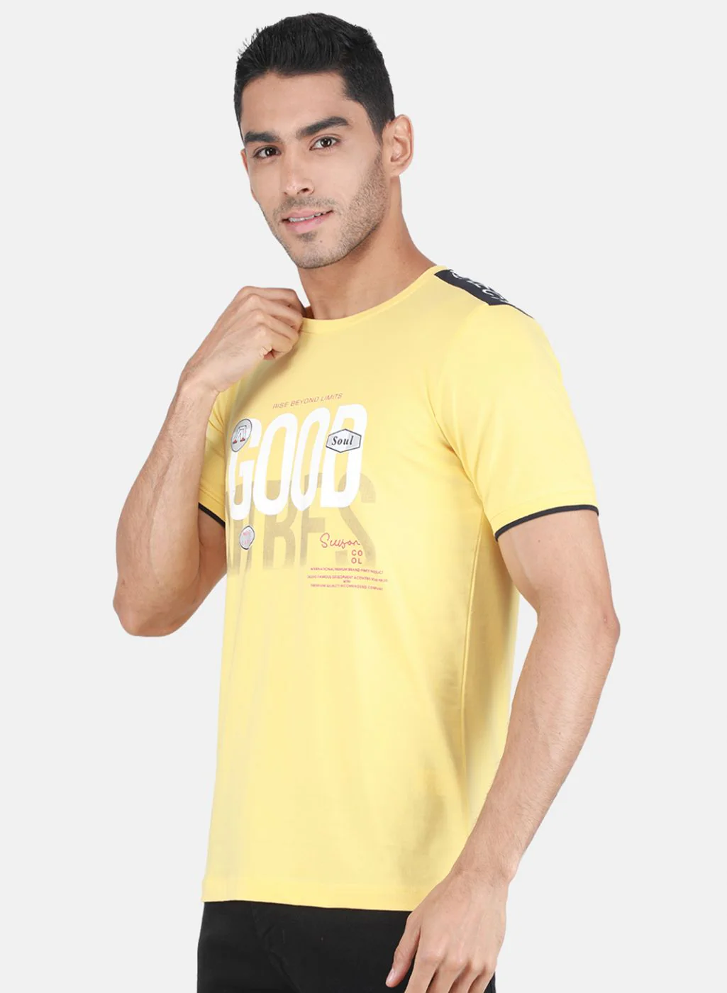 Men Yellow Printed T-Shirt - Image 2