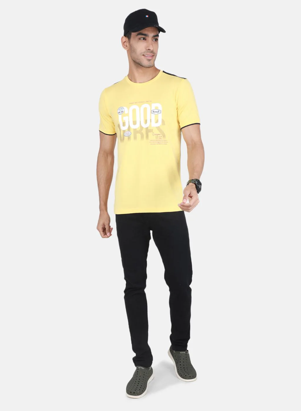 Men Yellow Printed T-Shirt - Image 4