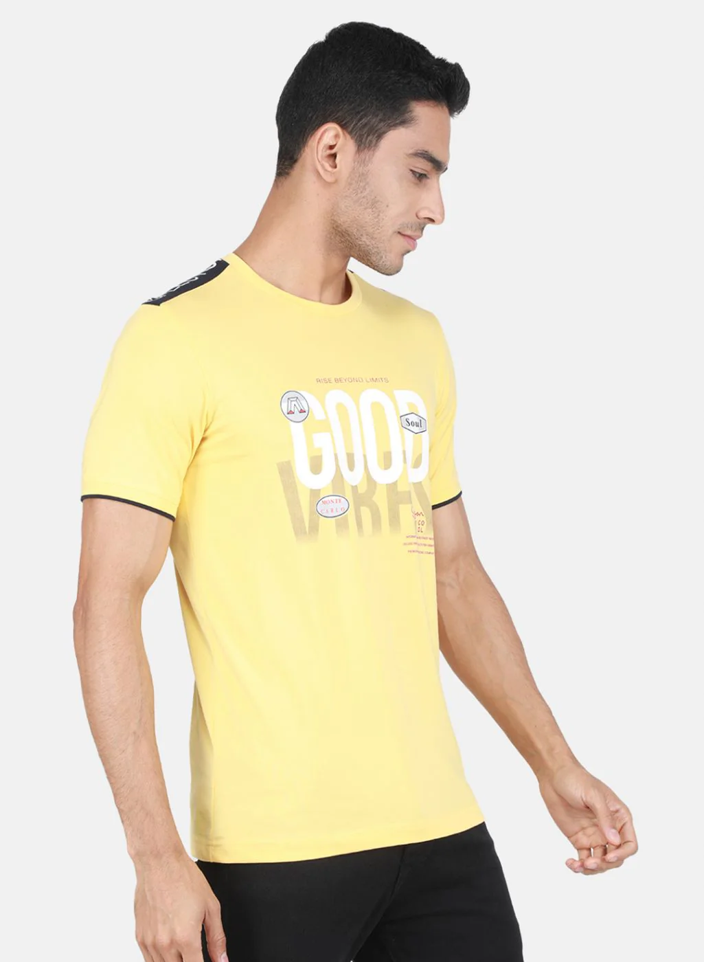 Men Yellow Printed T-Shirt - Image 6