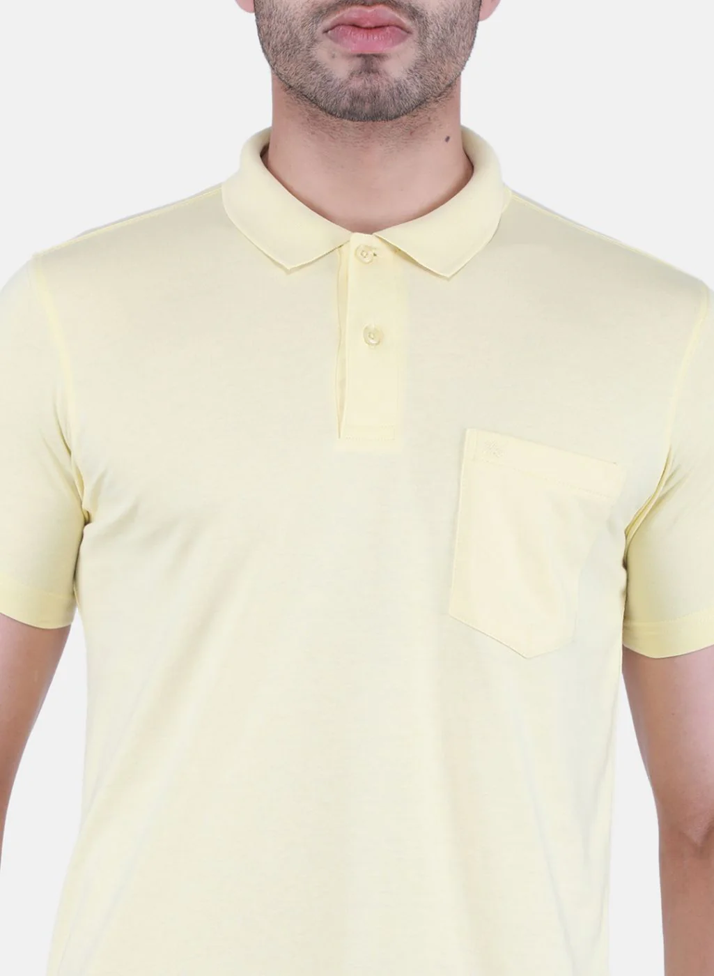 Men Yellow Solid T-Shirt - Image 4