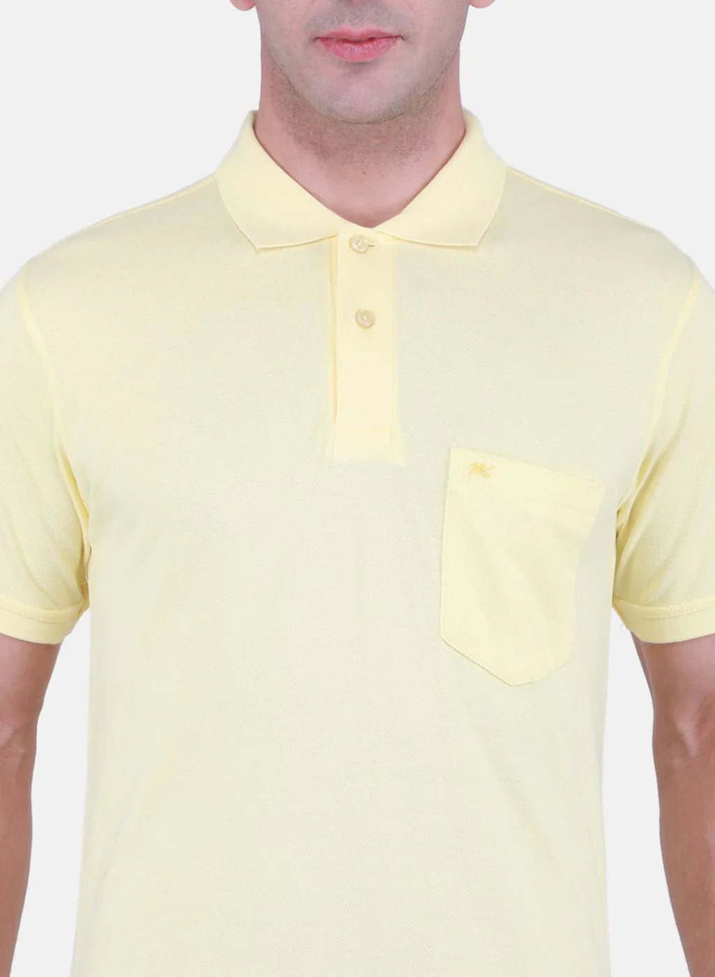 Men Yellow Solid T-Shirt - Image 5
